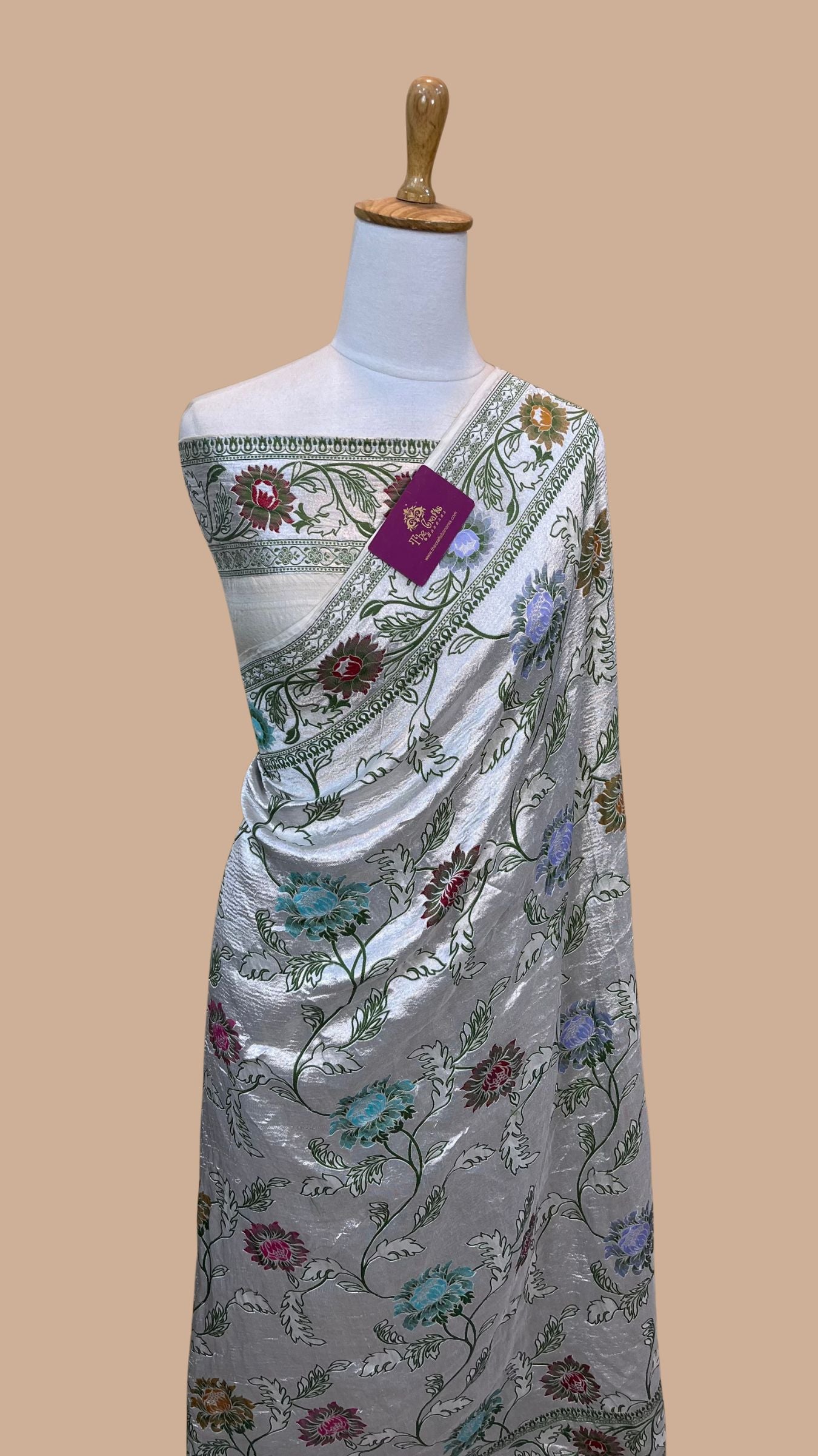 Pure Tussar Georgette Handloom Banarasi Saree - Brocade