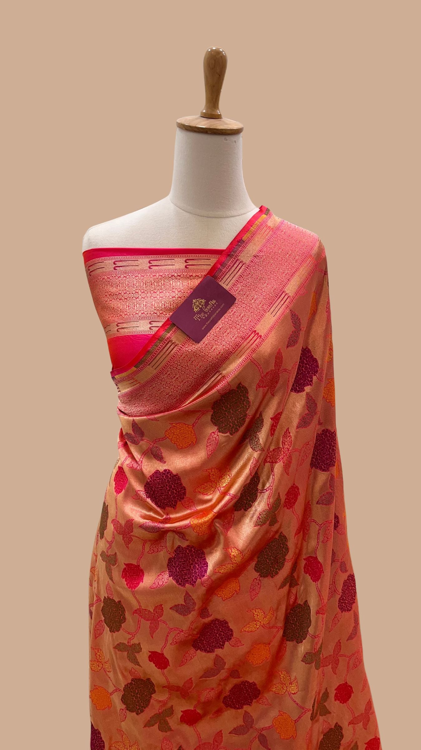 Pure Katan Tissue Silk Handloom Banarasi Saree - Tanchui Brocade Meena