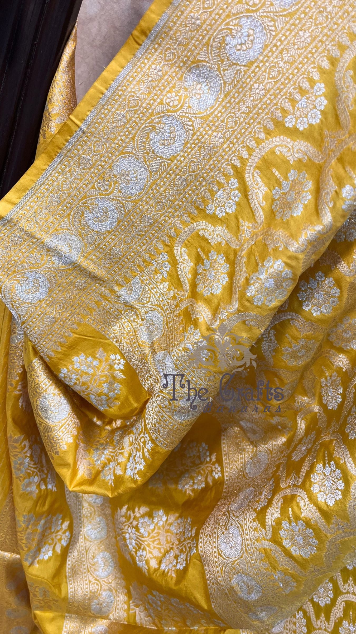 Pure Katan Silk Handloom Banarasi Saree - All over Sona Roopa Jaal work