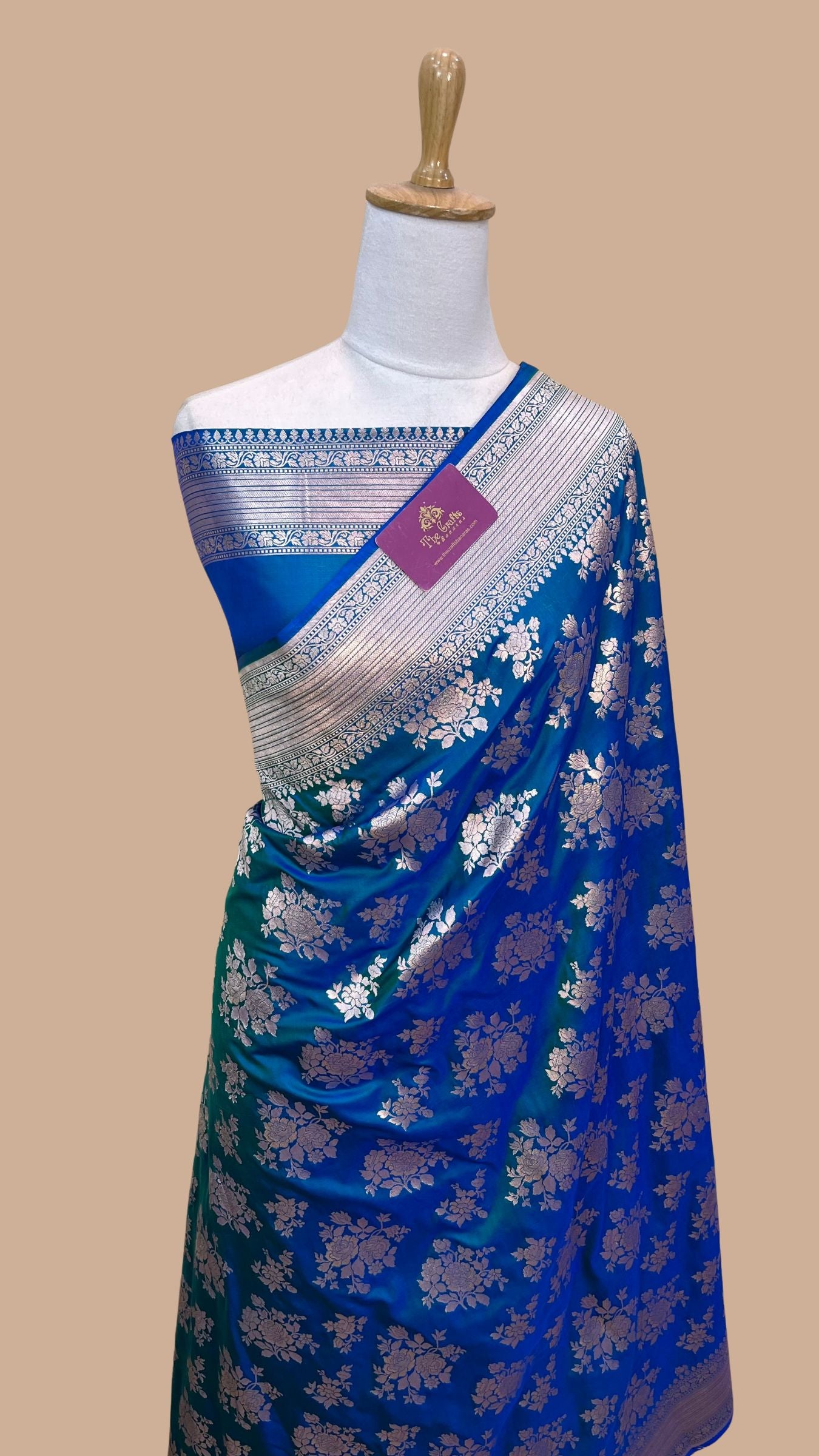 Pure Katan Silk Handloom Banarasi Saree - Jaal work