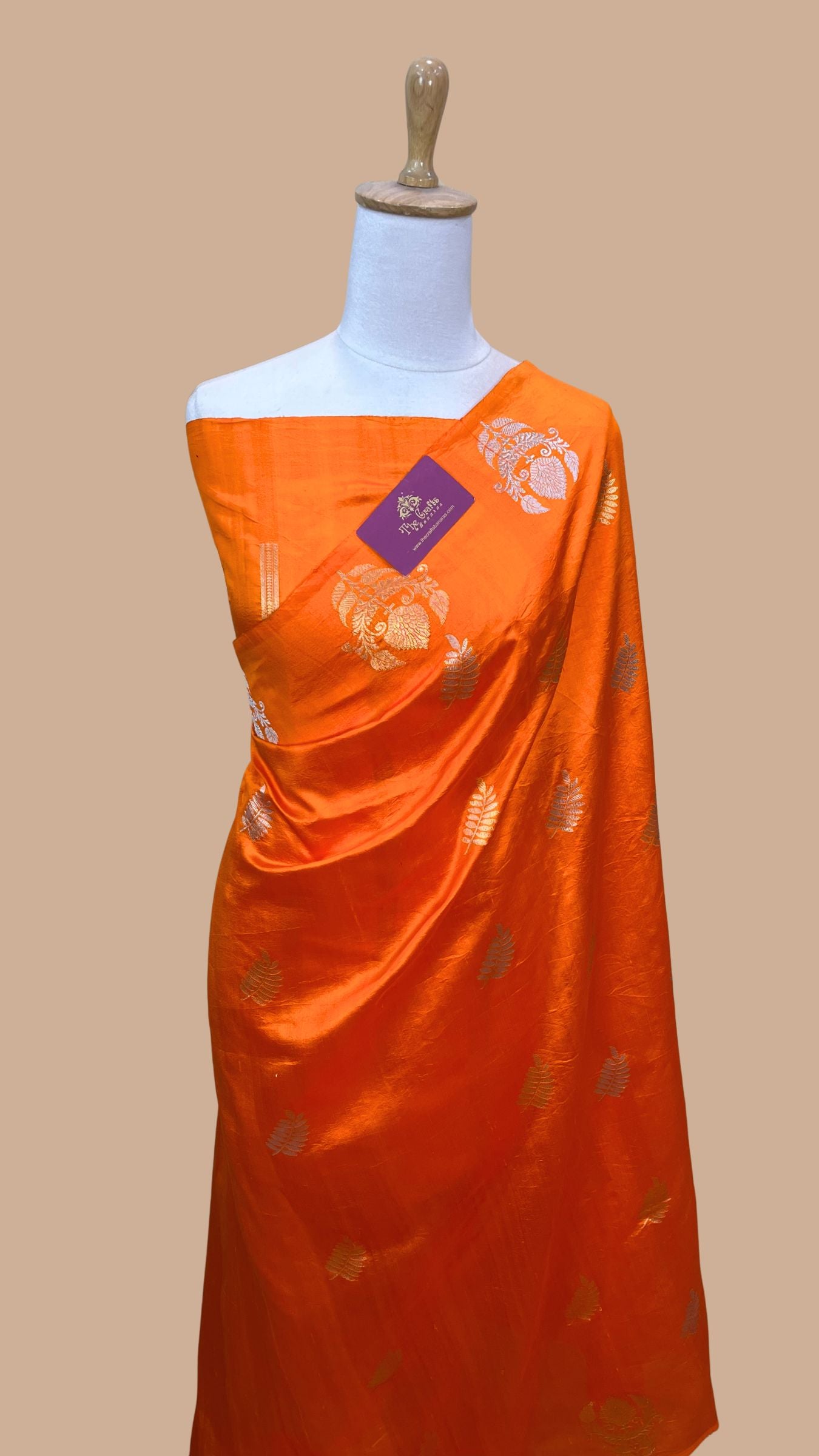 Pure  Mango Silk Handloom Banarasi Saree