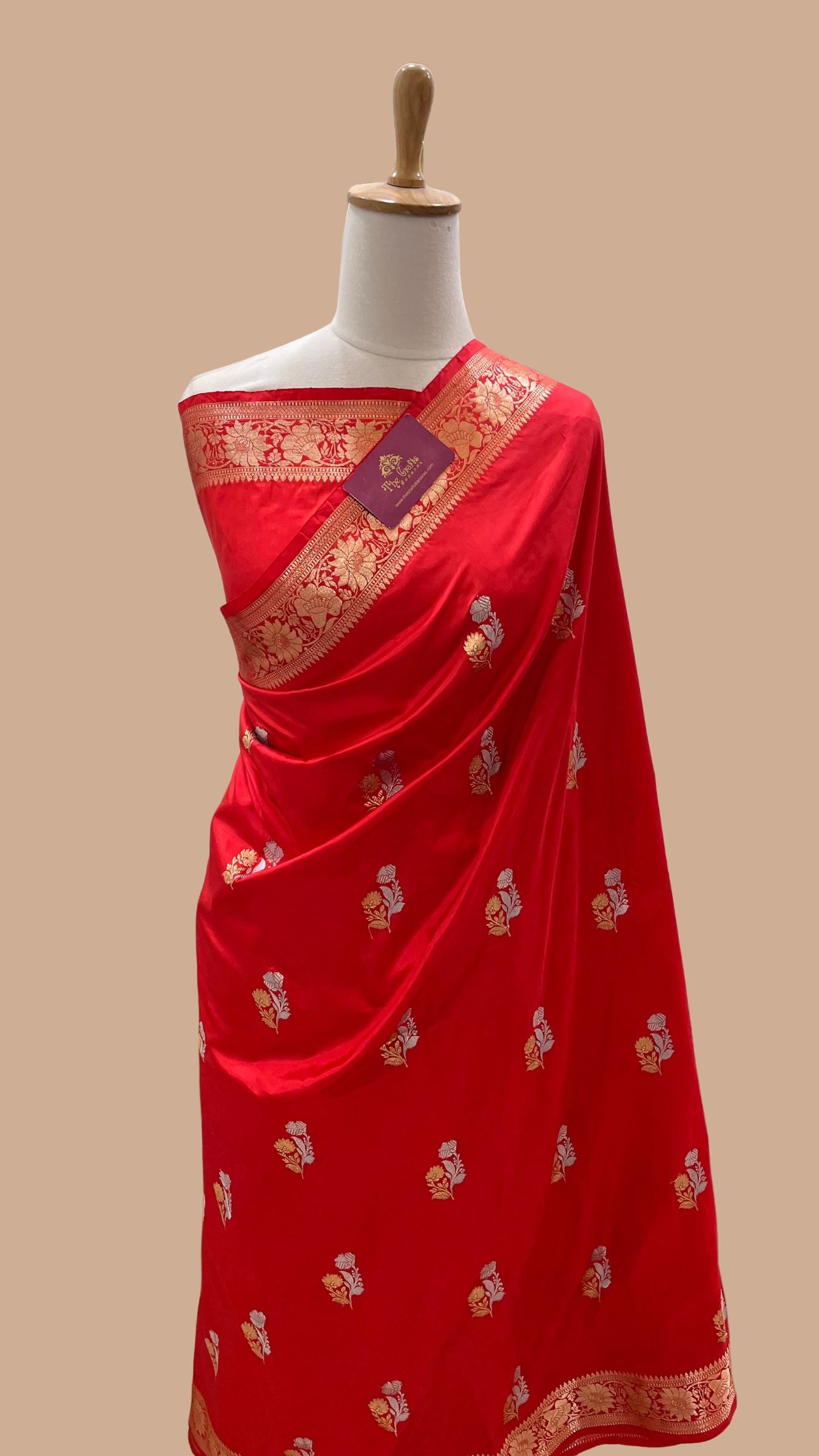 Pure  Mango Silk Handloom Banarasi Saree