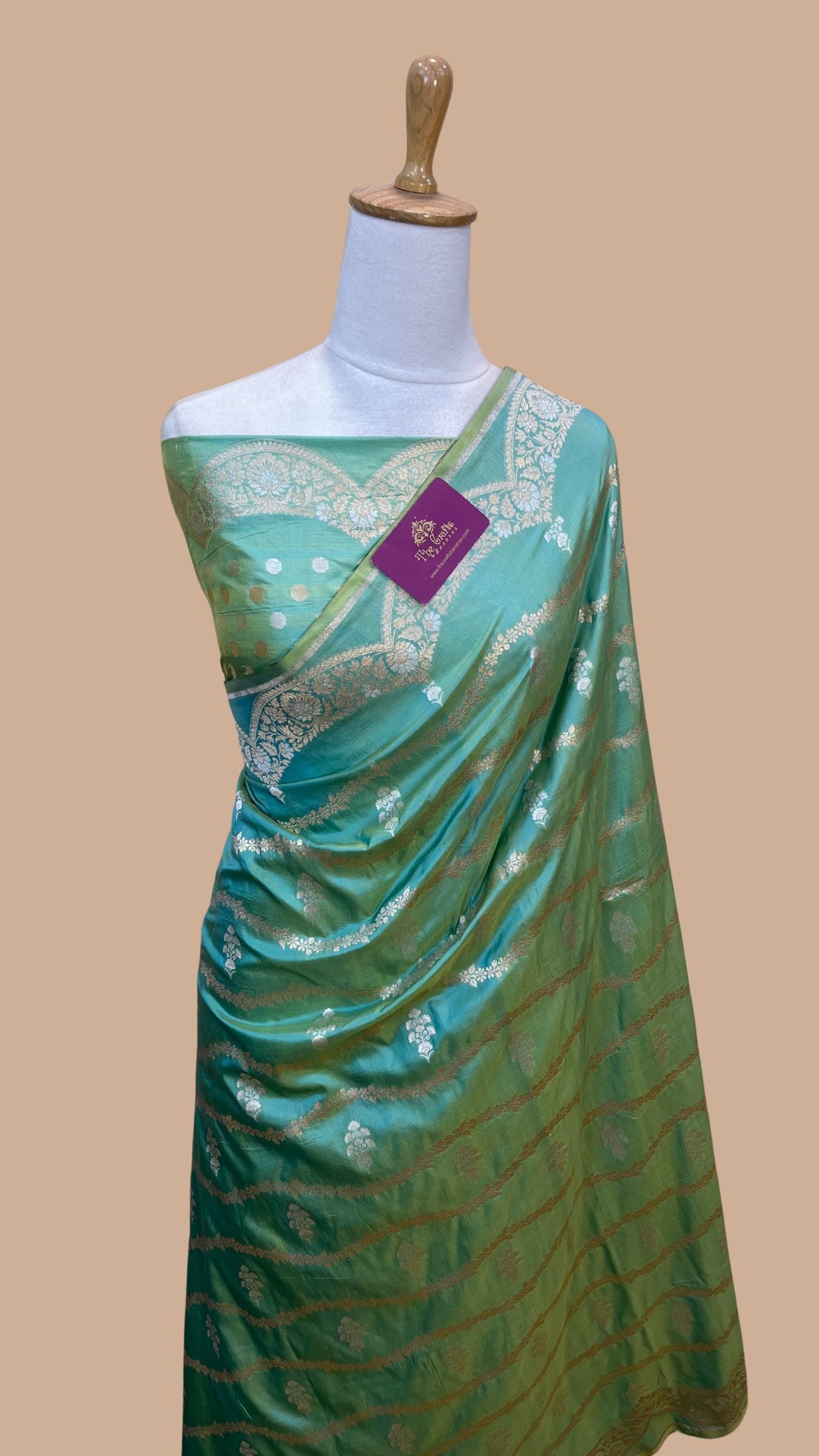 Pure Katan Silk Handloom Banarasi Saree - With Sona Rupa Motifs