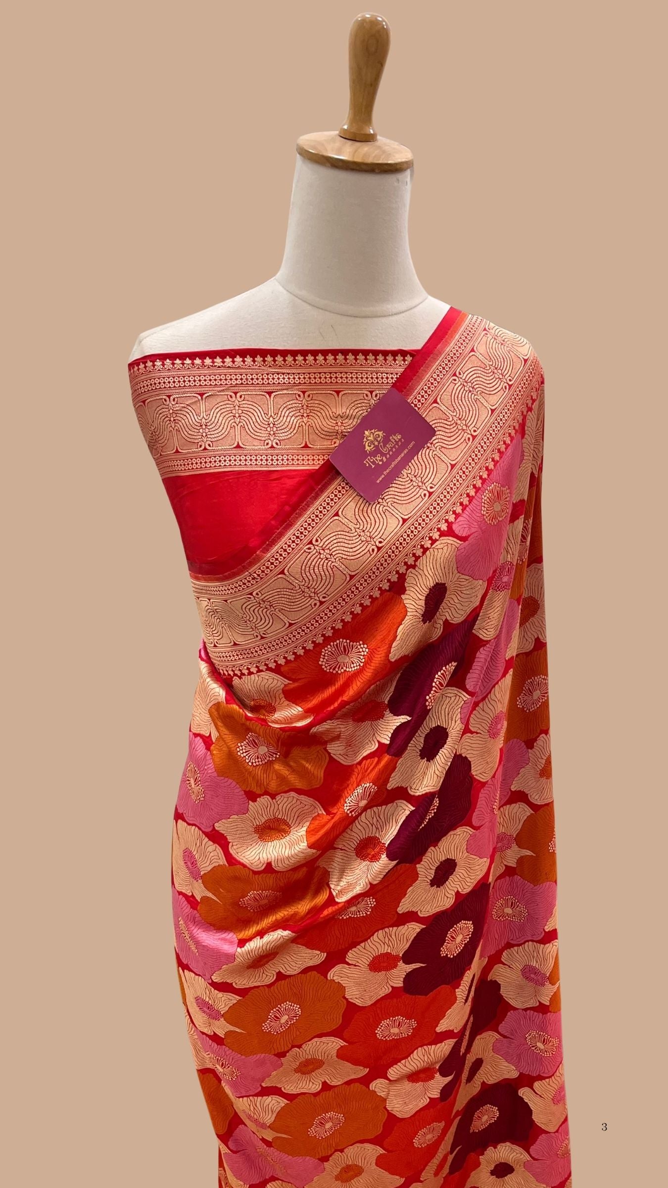 Pure Katan Silk Handloom Banarasi Saree - Multi Meenakari Floral Jaal