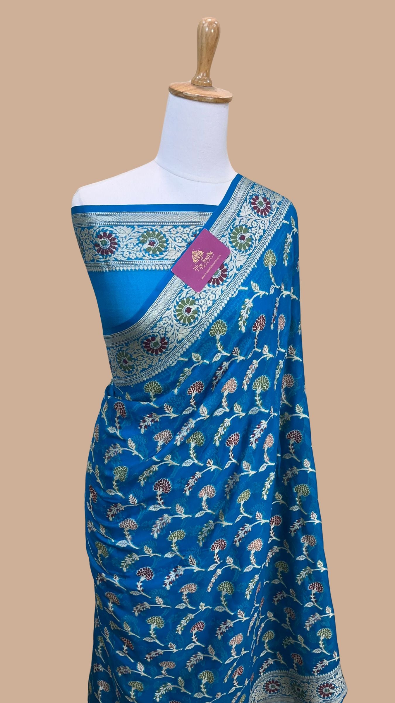 Pure Khaddi Chiffon Banarasi Saree