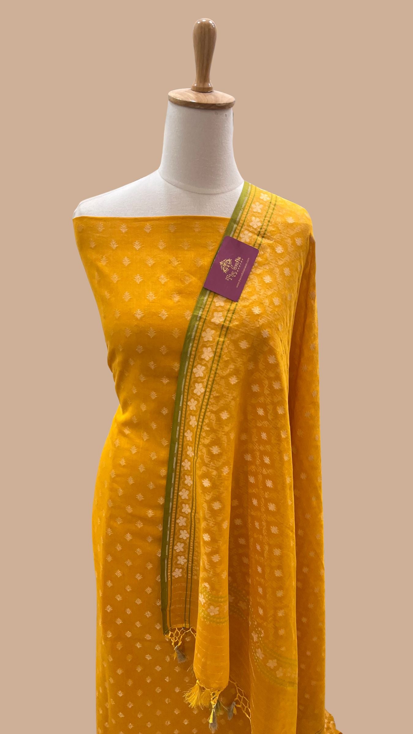 Pure Ektara Cotton Jamdani Banarasi Dress Material