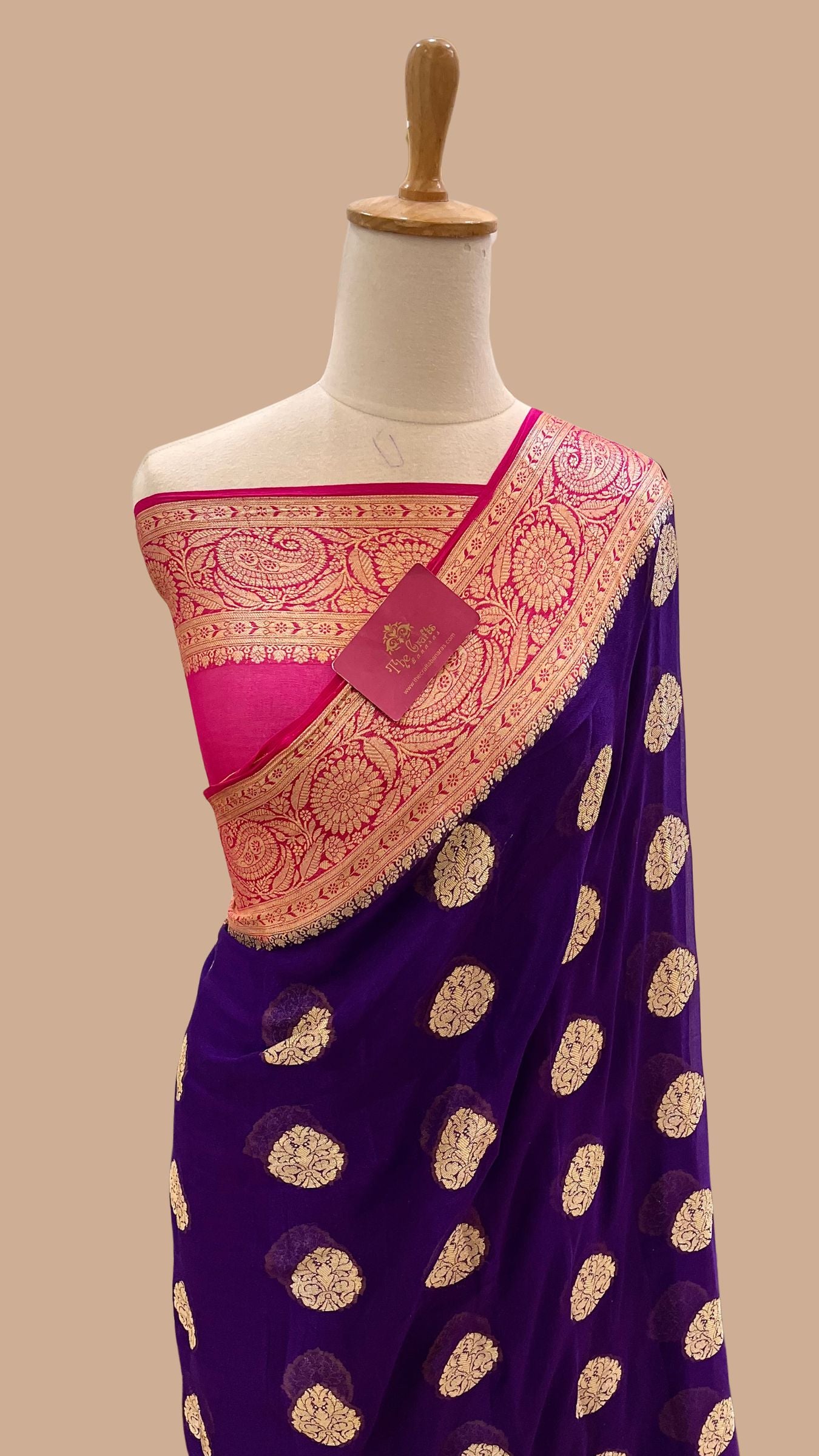 Pure Khaddi Chiffon Banarasi Saree