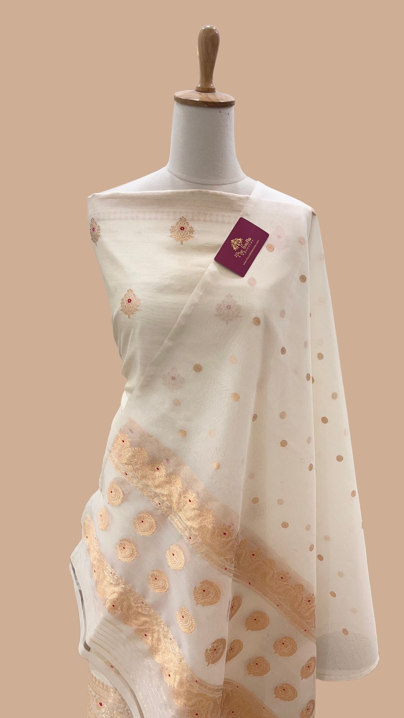 Pure Chiniya Silk Handloom Banarasi Dress Material - Meenakari