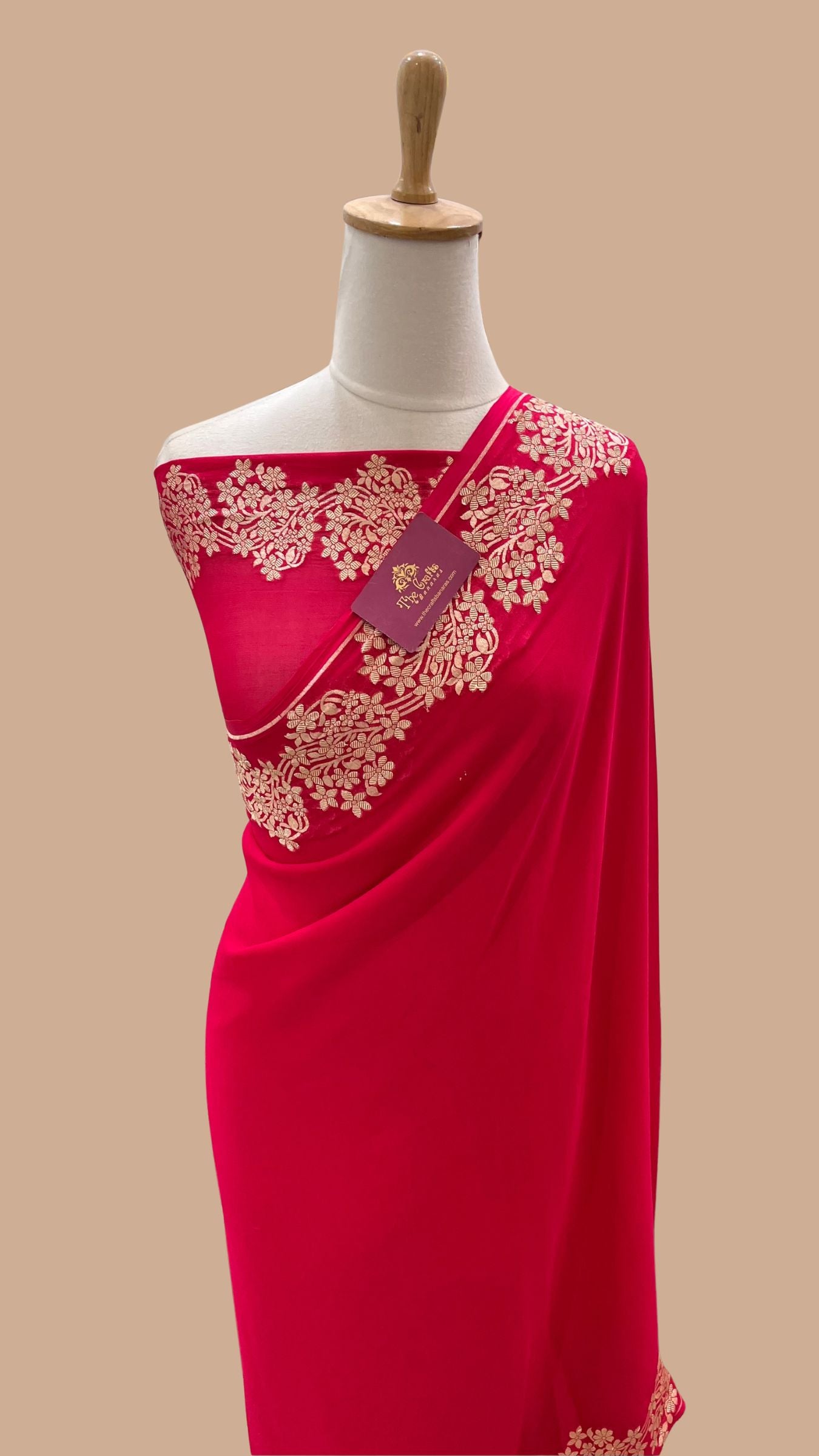 Khaddi Georgette Handloom Banarasi Saree
