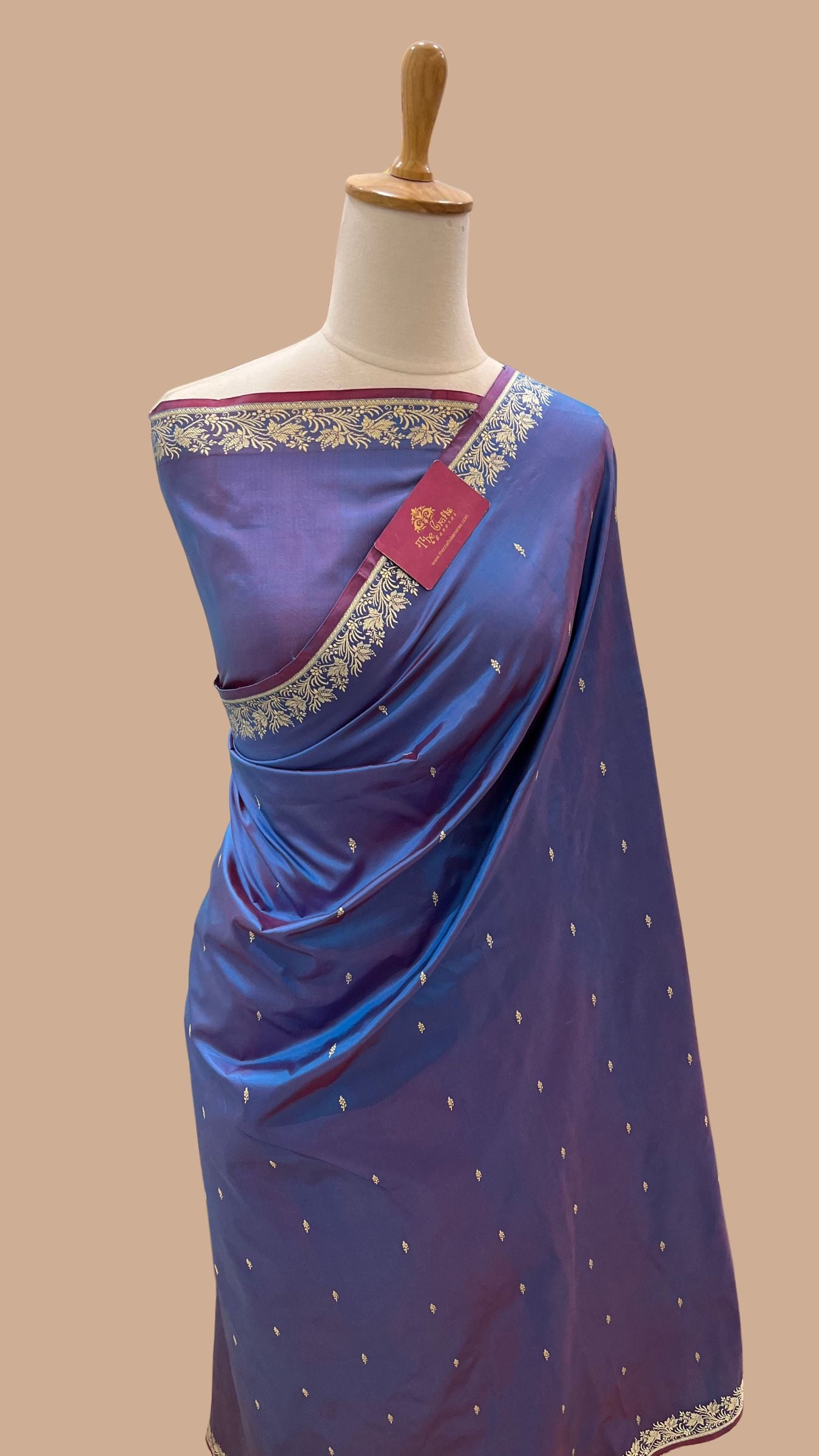 Pure Katan Silk Handloom Banarasi Saree - Resham Chunri Buti