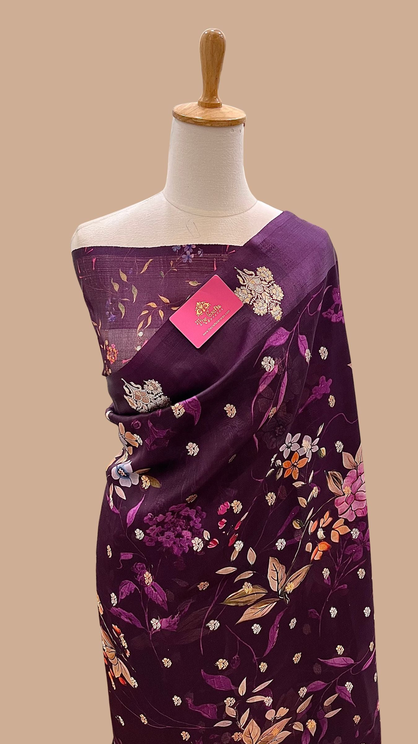 Pure Kora Silk Banarasi Saree - with Digital Print