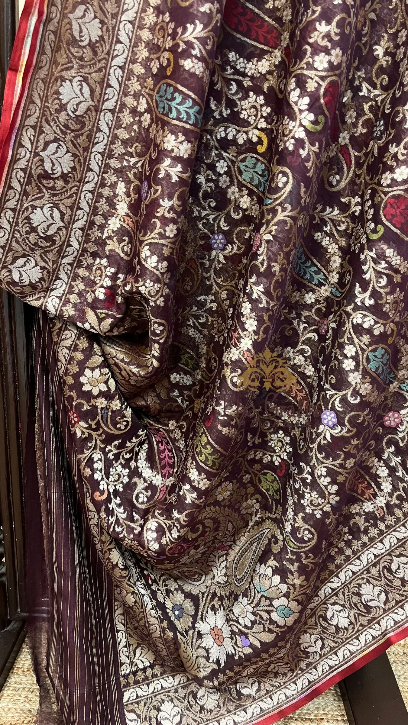 Pure Ektara Cotton Jamdani Banarasi Saree - Tilfi