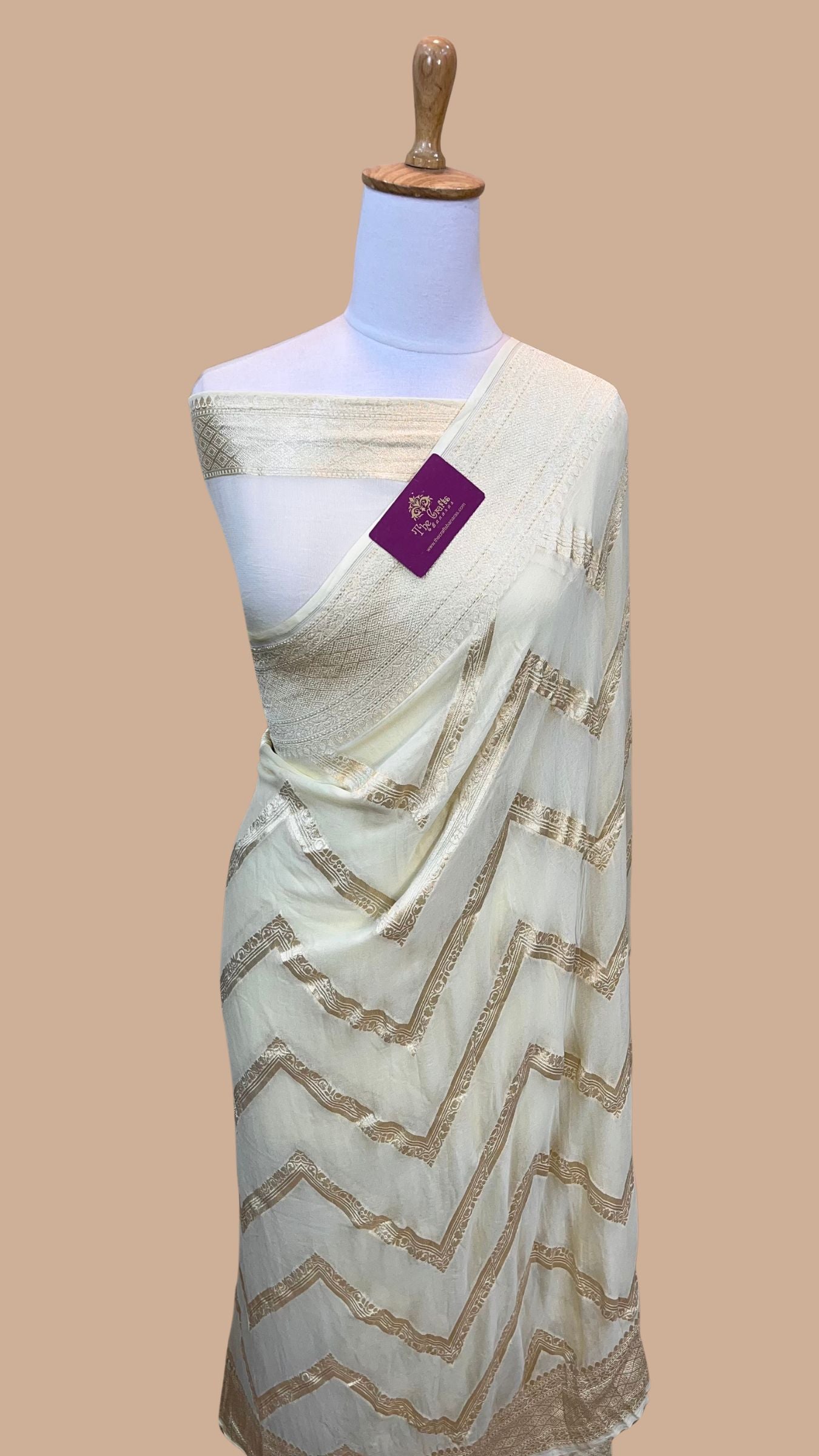 Khaddi Georgette Handloom Banarasi Saree