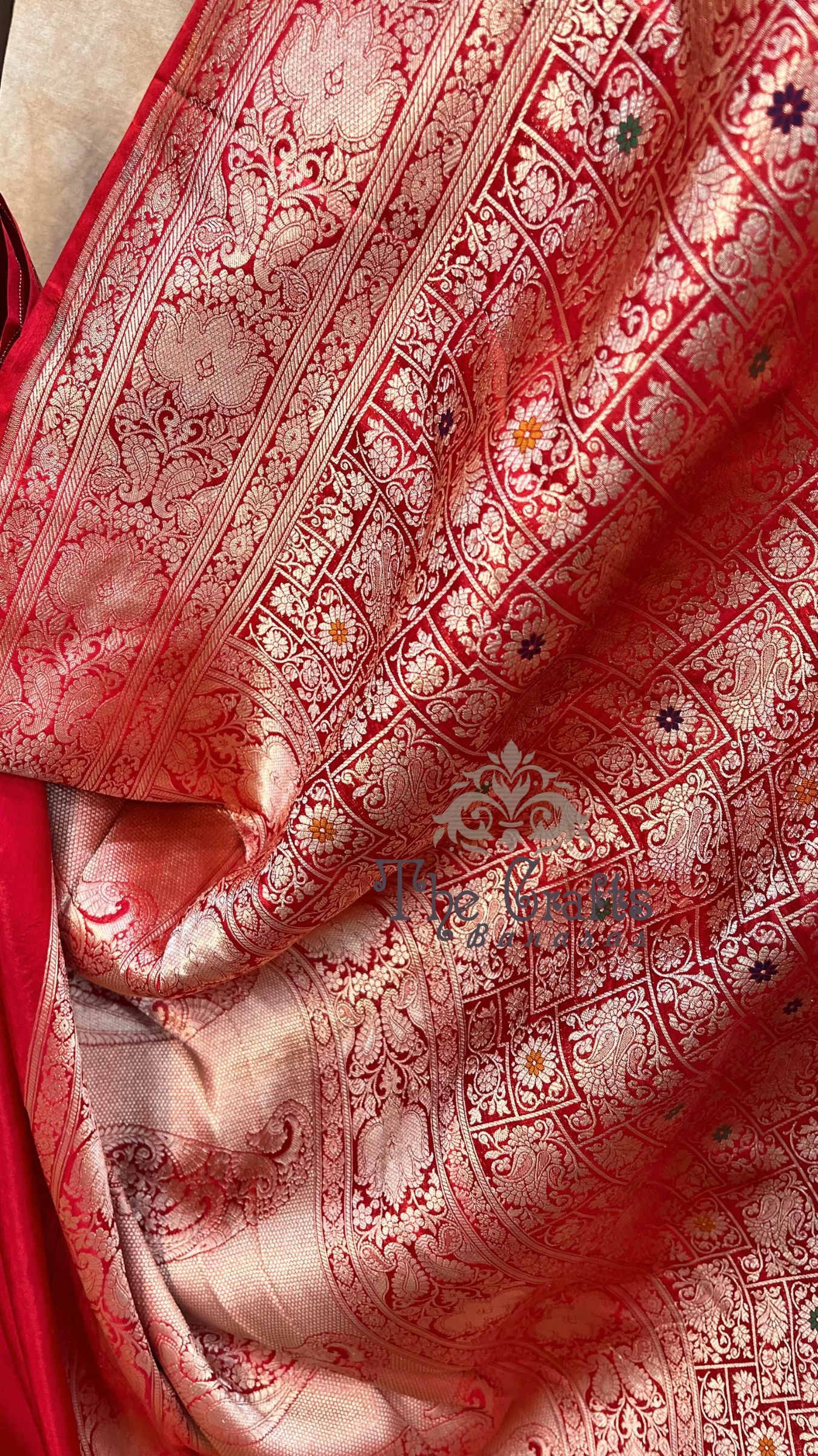 Pure Katan Silk Handloom Banarasi Saree - Tanchui Brocade Meena