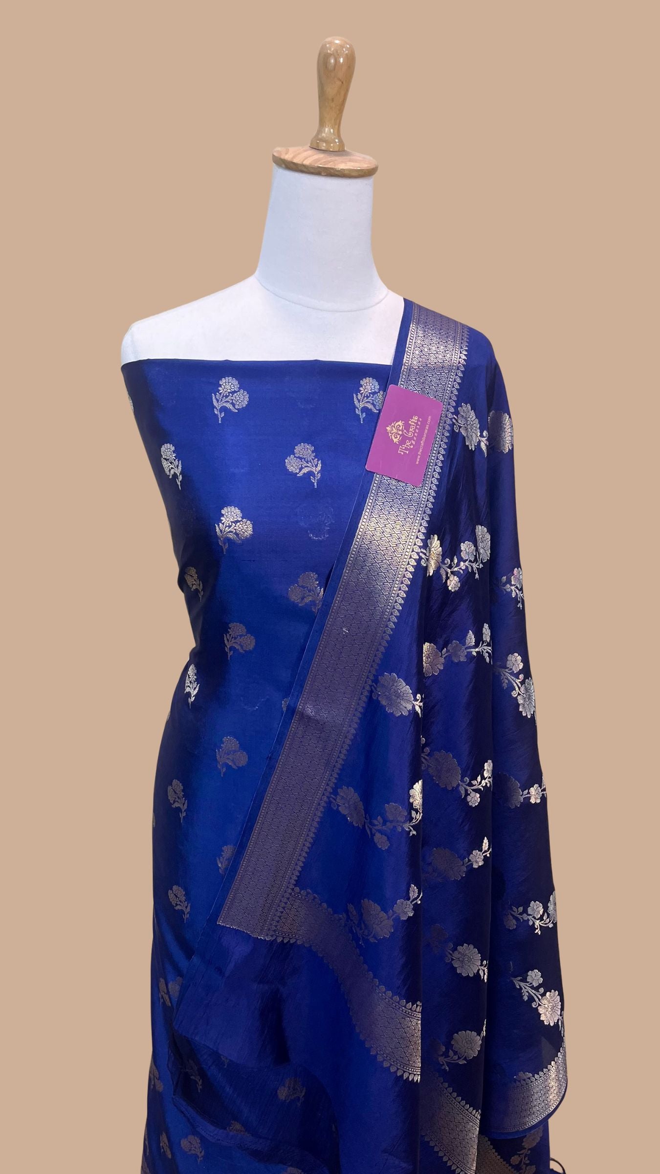 Pure Mango Silk Banarasi Dress Material