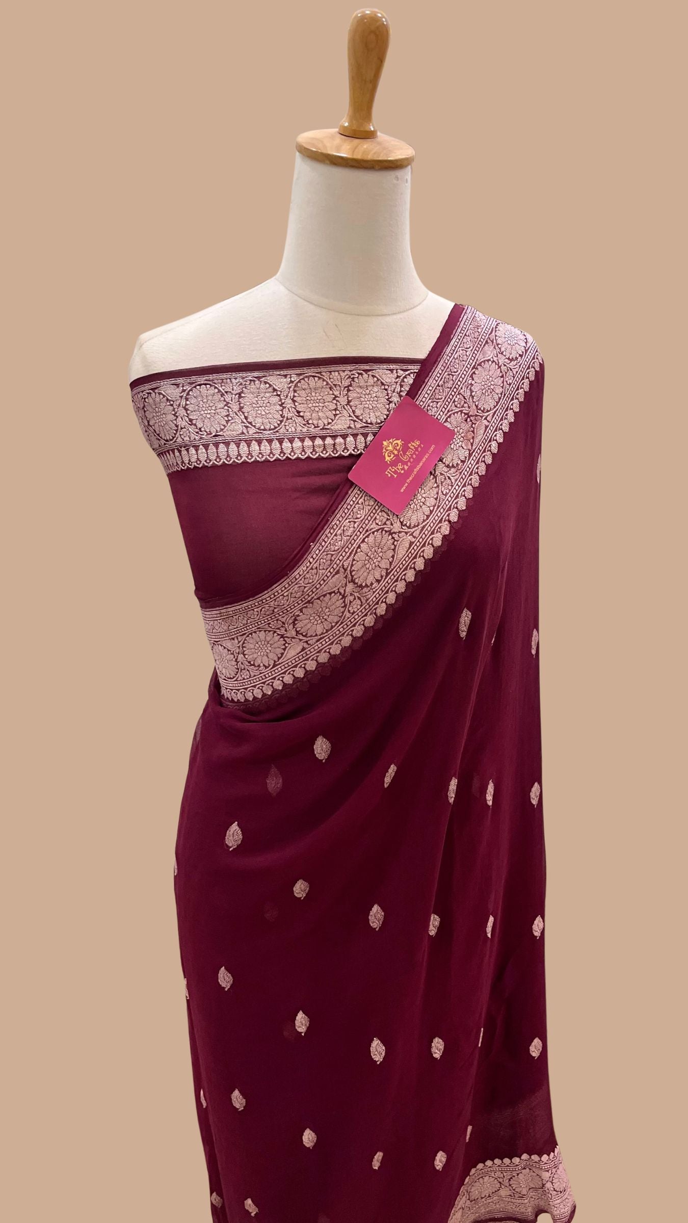 Pure Georgette Handloom Banarasi Saree