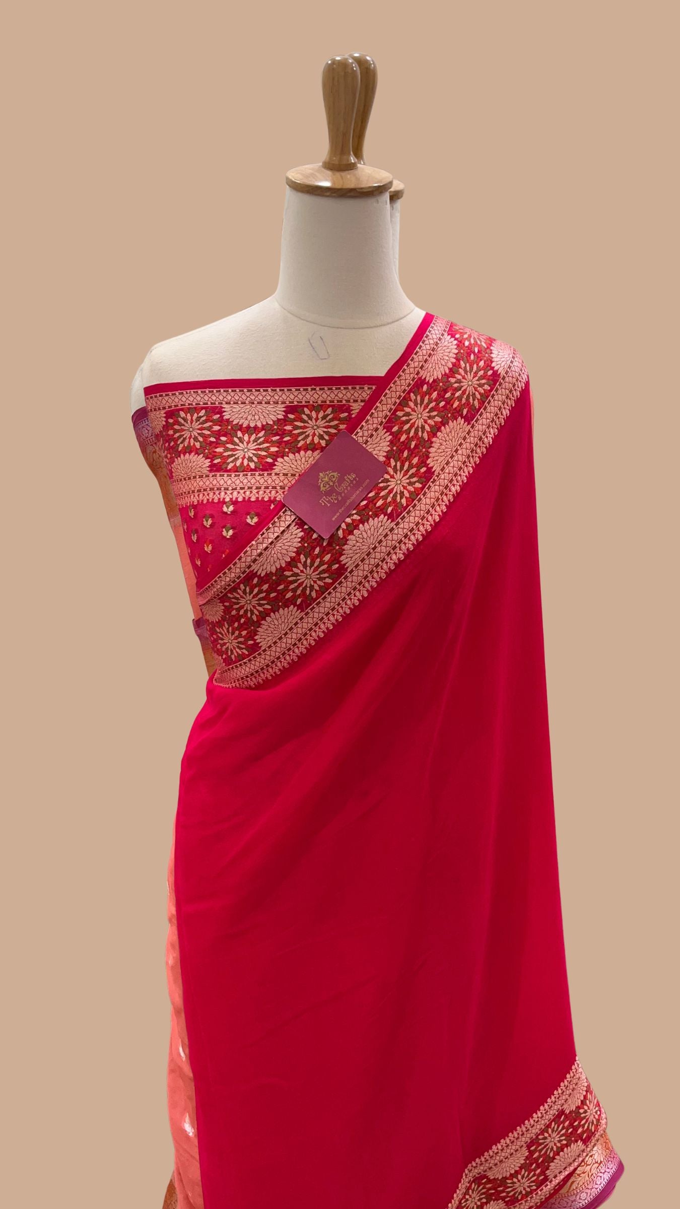 Pure Khaddi Chiffon Banarasi Saree