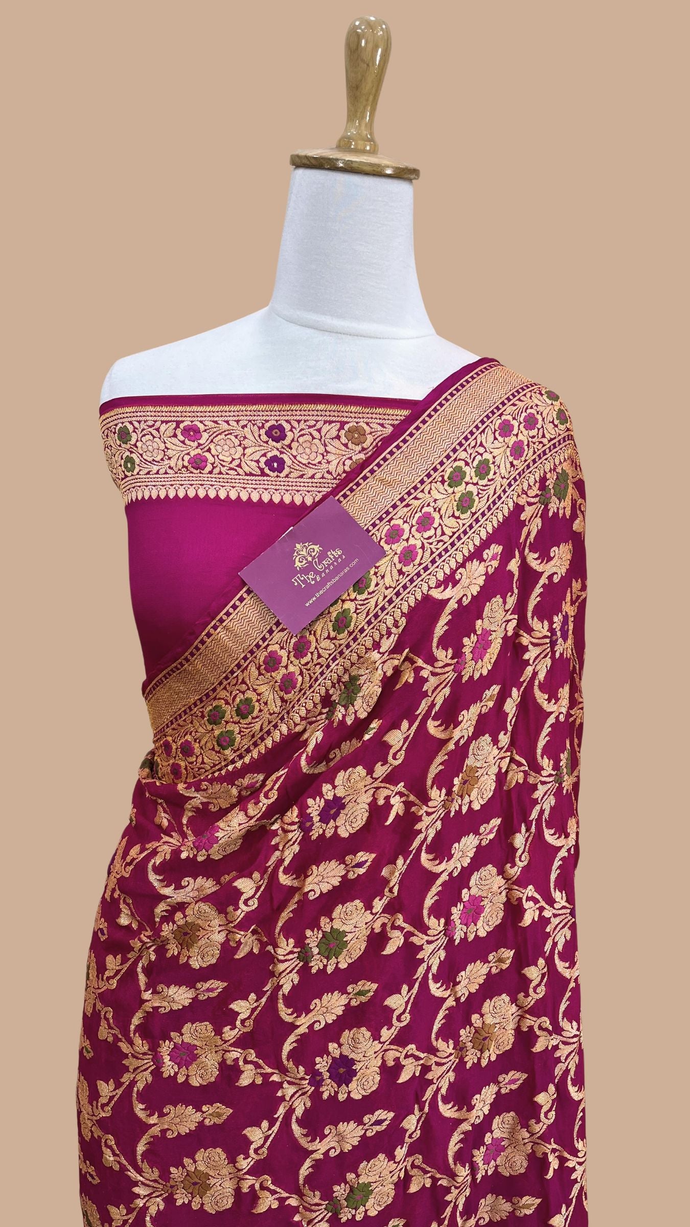 Pure Khaddi Chiffon Banarasi Saree - Meenakari