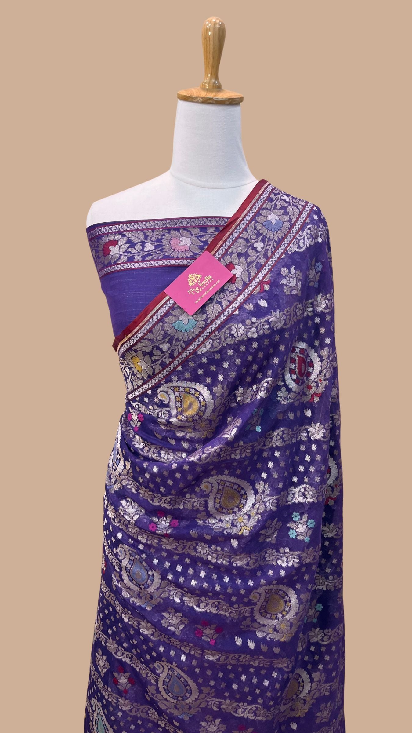 Pure Ektara Cotton Jamdani Banarasi Saree - Tilfi