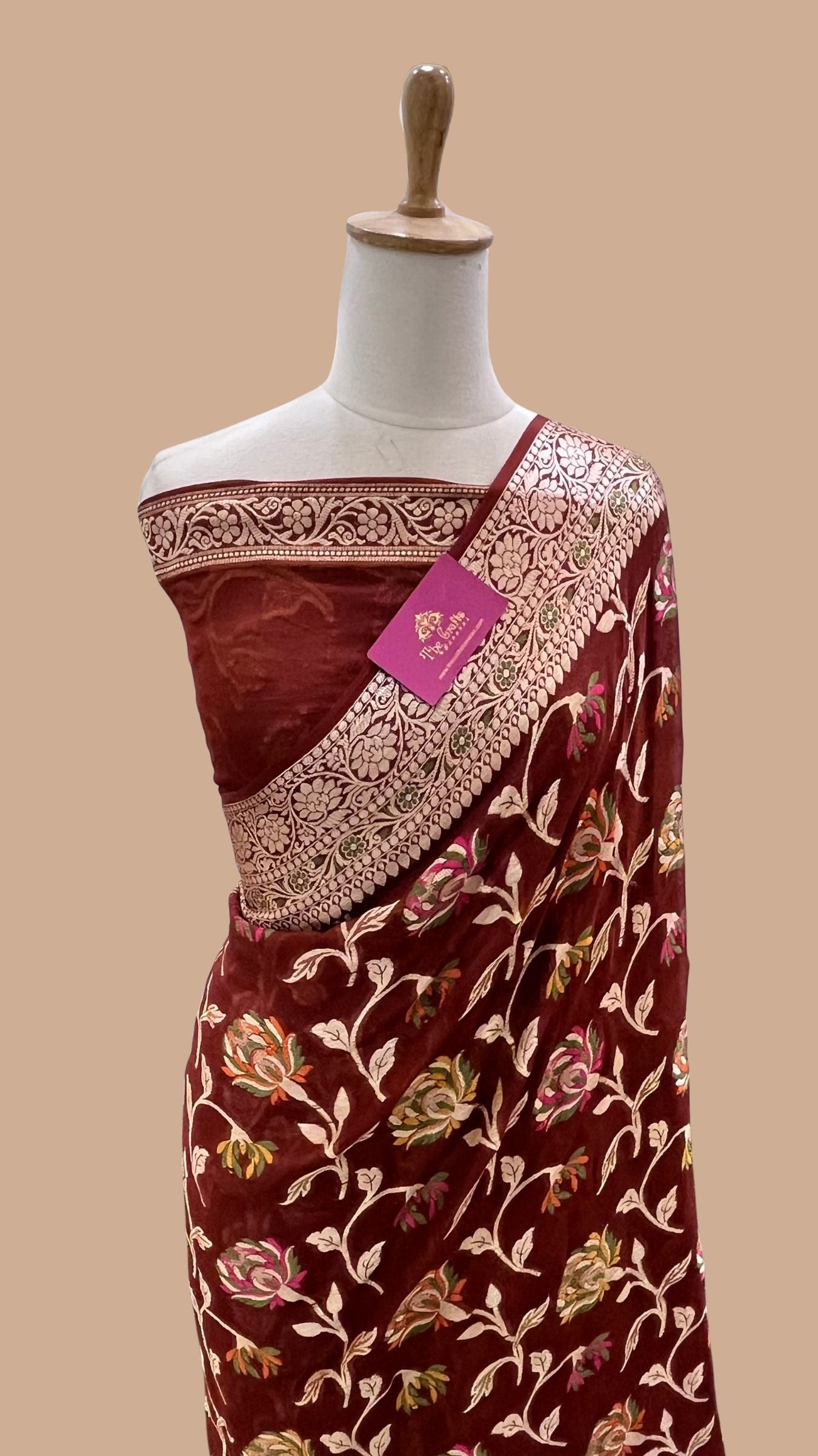 Pure Khaddi Chiffon Banarasi Saree