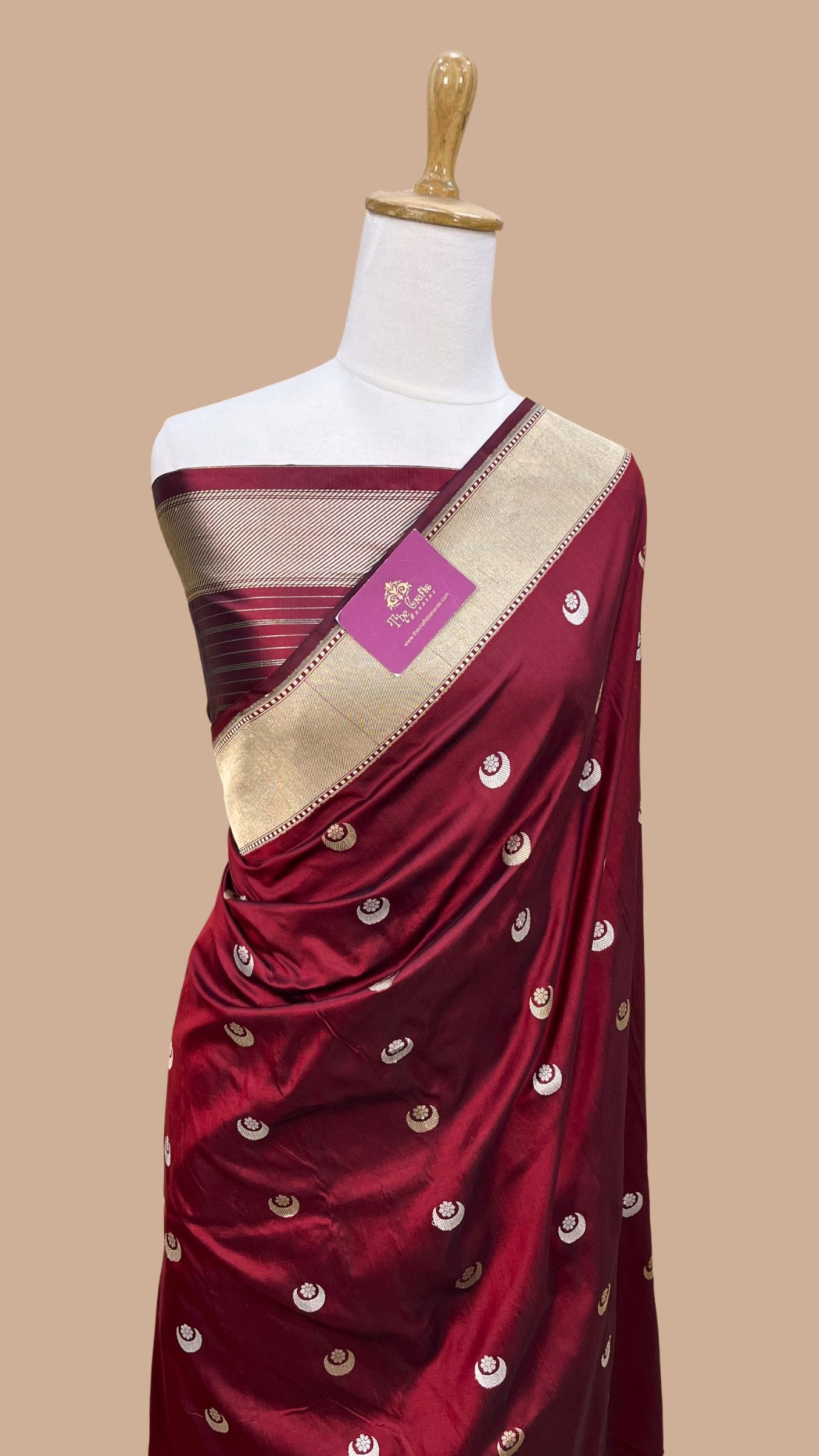 Pure Katan Silk Handloom Banarasi Saree - with sona rupa kadhua zari work