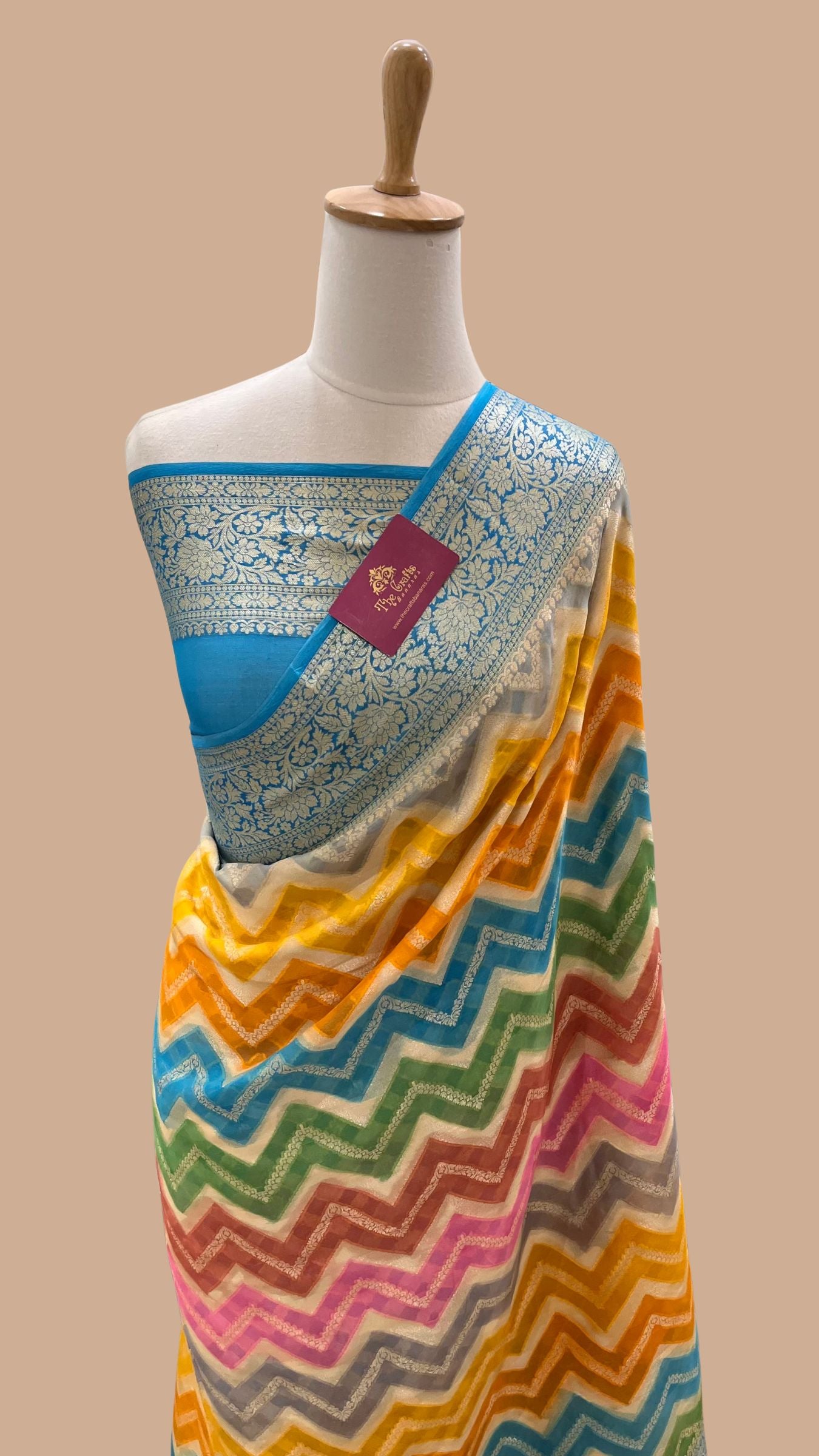 Pure Khaddi Chiffon Banarasi Saree