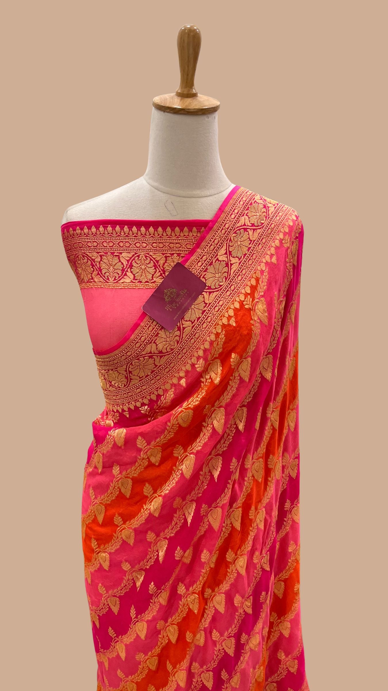 Khaddi Georgette Handloom Banarasi Saree