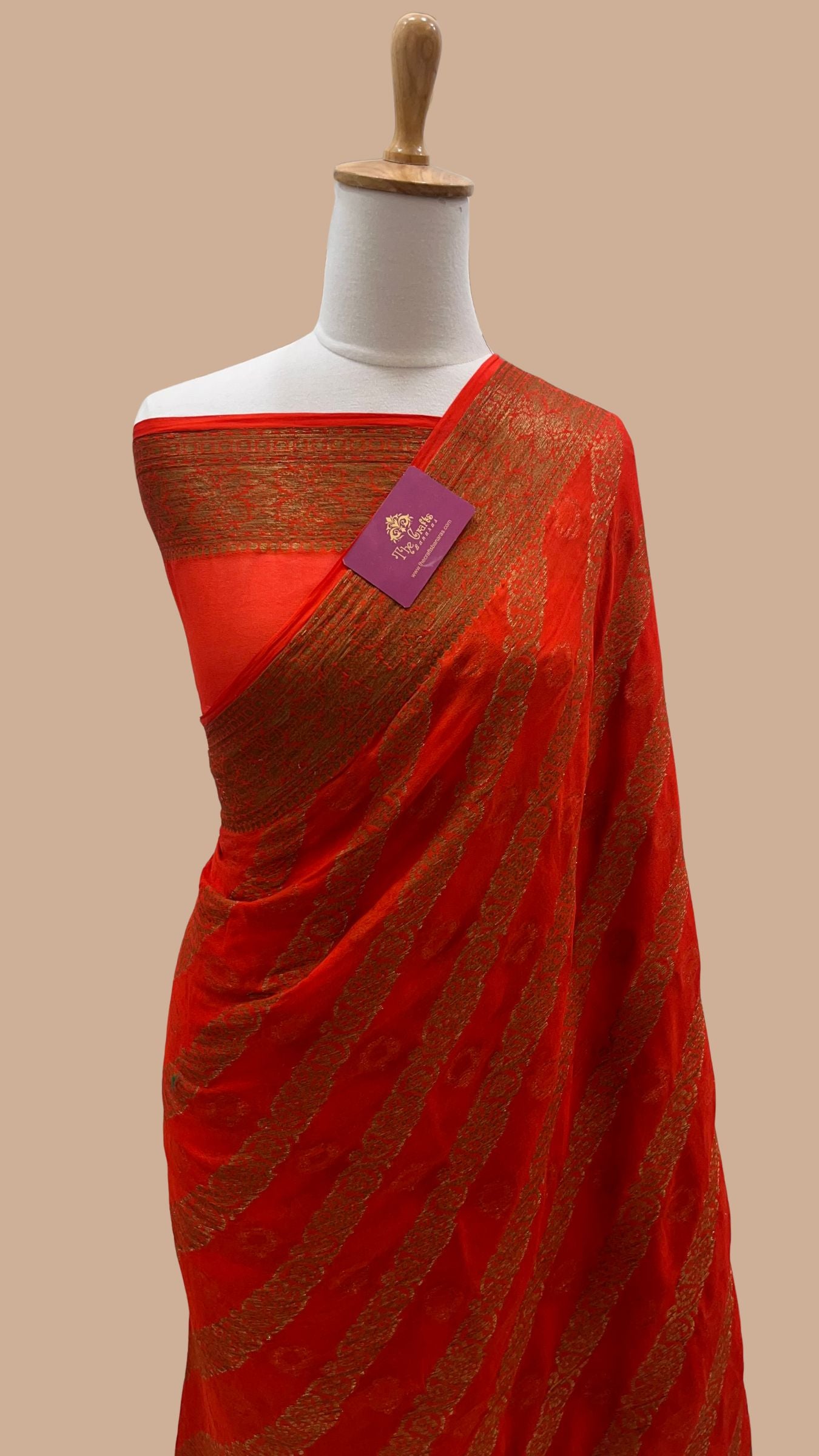 Pure Khaddi Chiffon Banarasi Saree