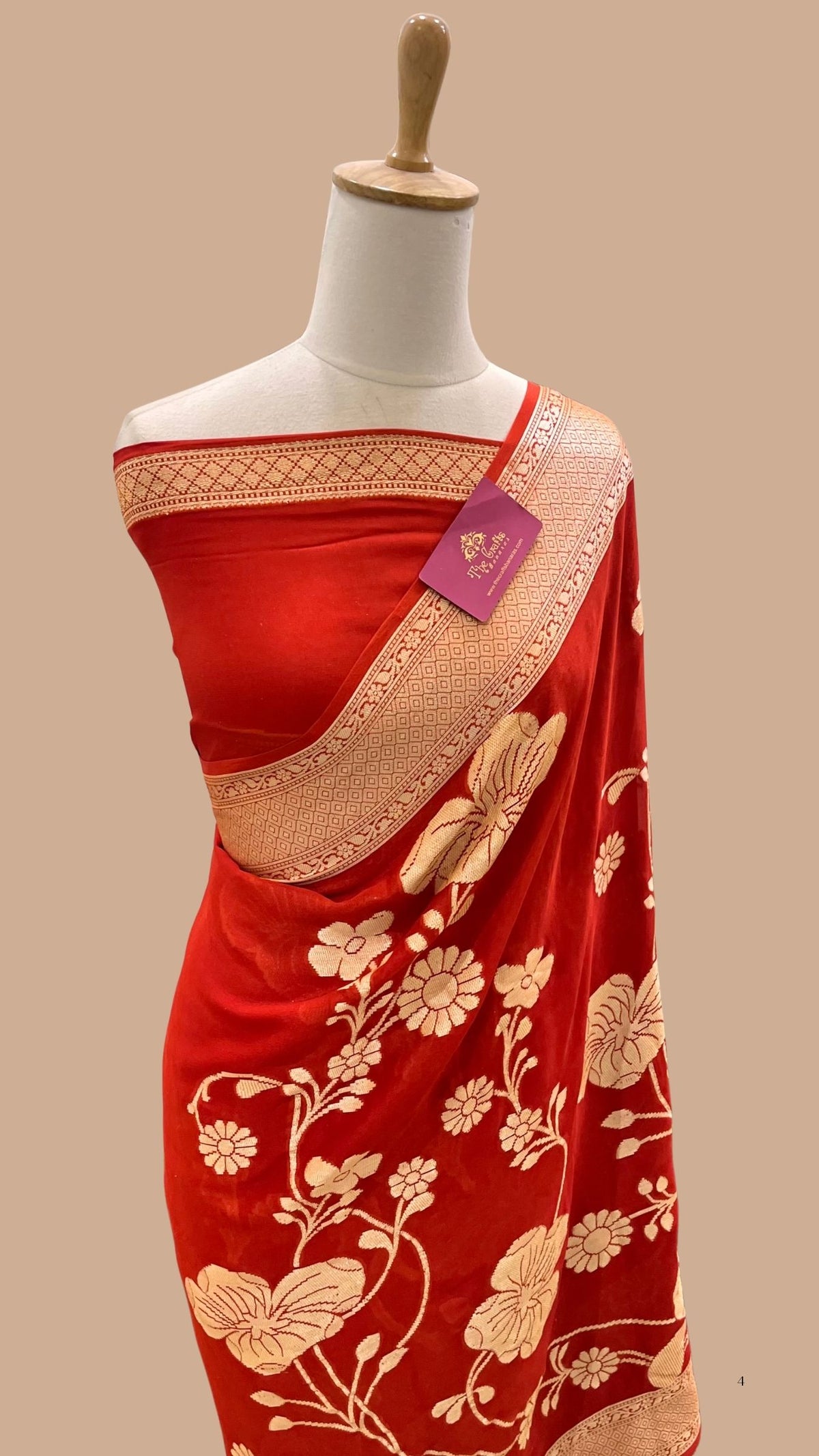 Pure Khaddi Chiffon Banarasi Saree