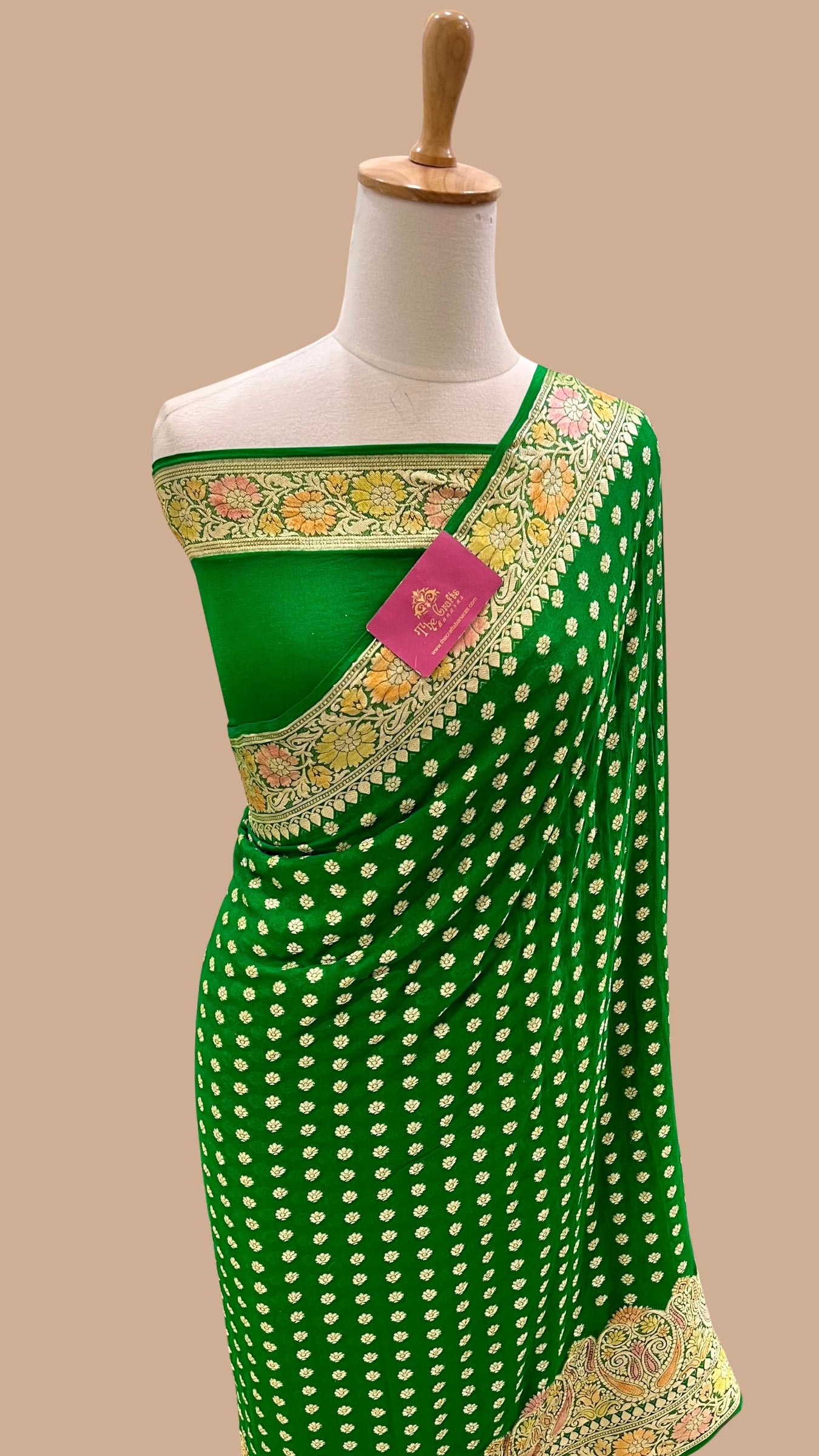 Pure Khaddi Chiffon Banarasi Saree