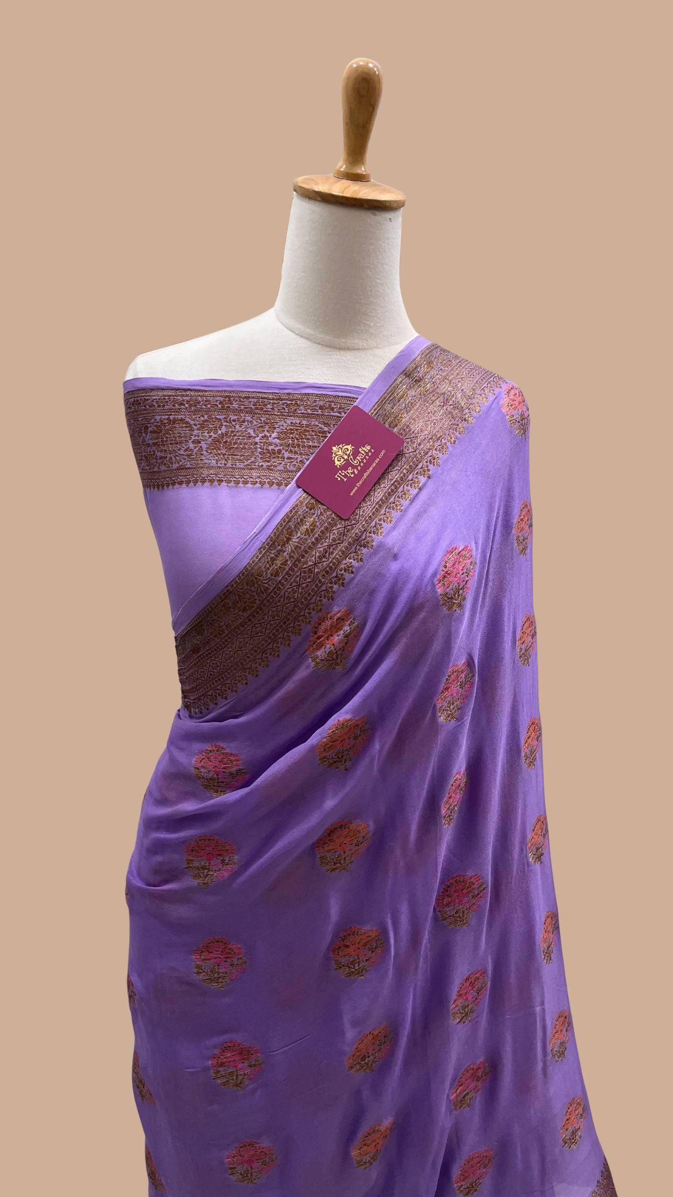 Pure Khaddi Chiffon Banarasi Saree