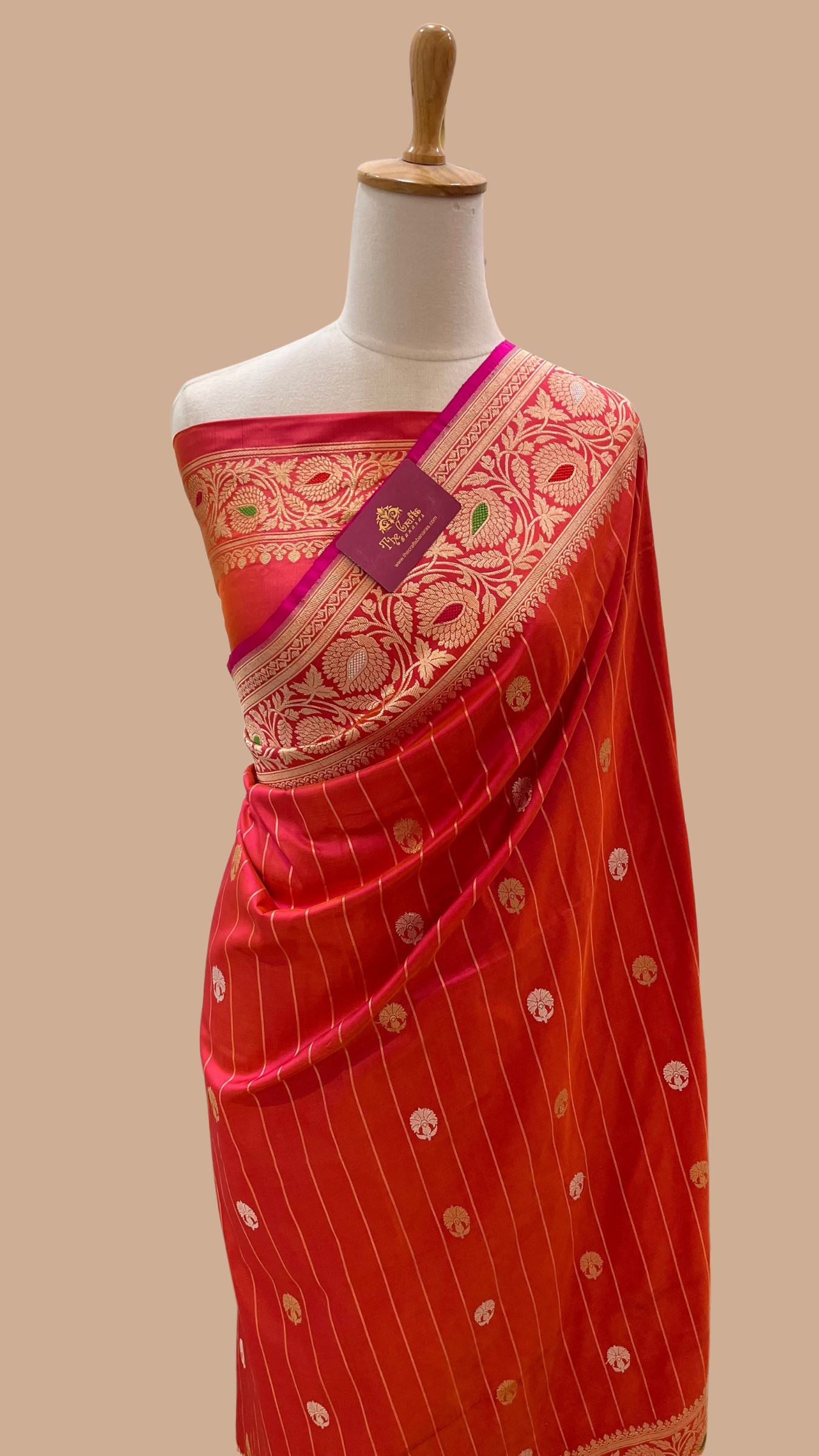 Pure Katan Silk Handloom Banarasi Saree - with Sona Rupa kadhua motifs