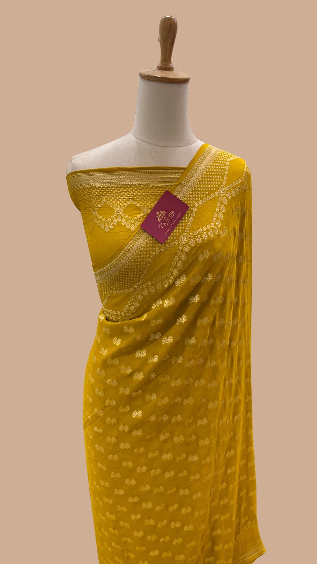 Khaddi Georgette Handloom Banarasi Saree