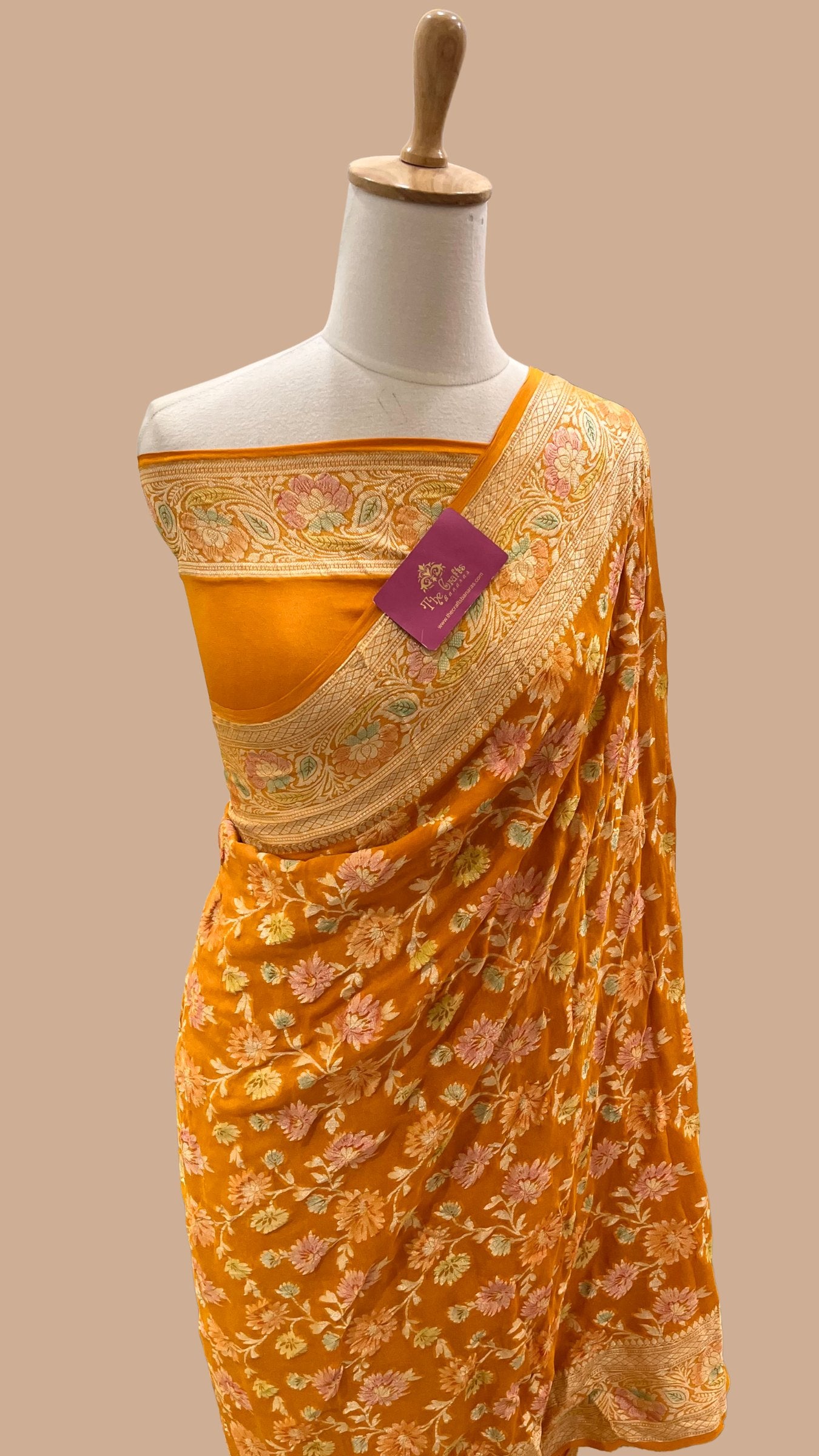 Pure Khaddi Chiffon Banarasi Saree