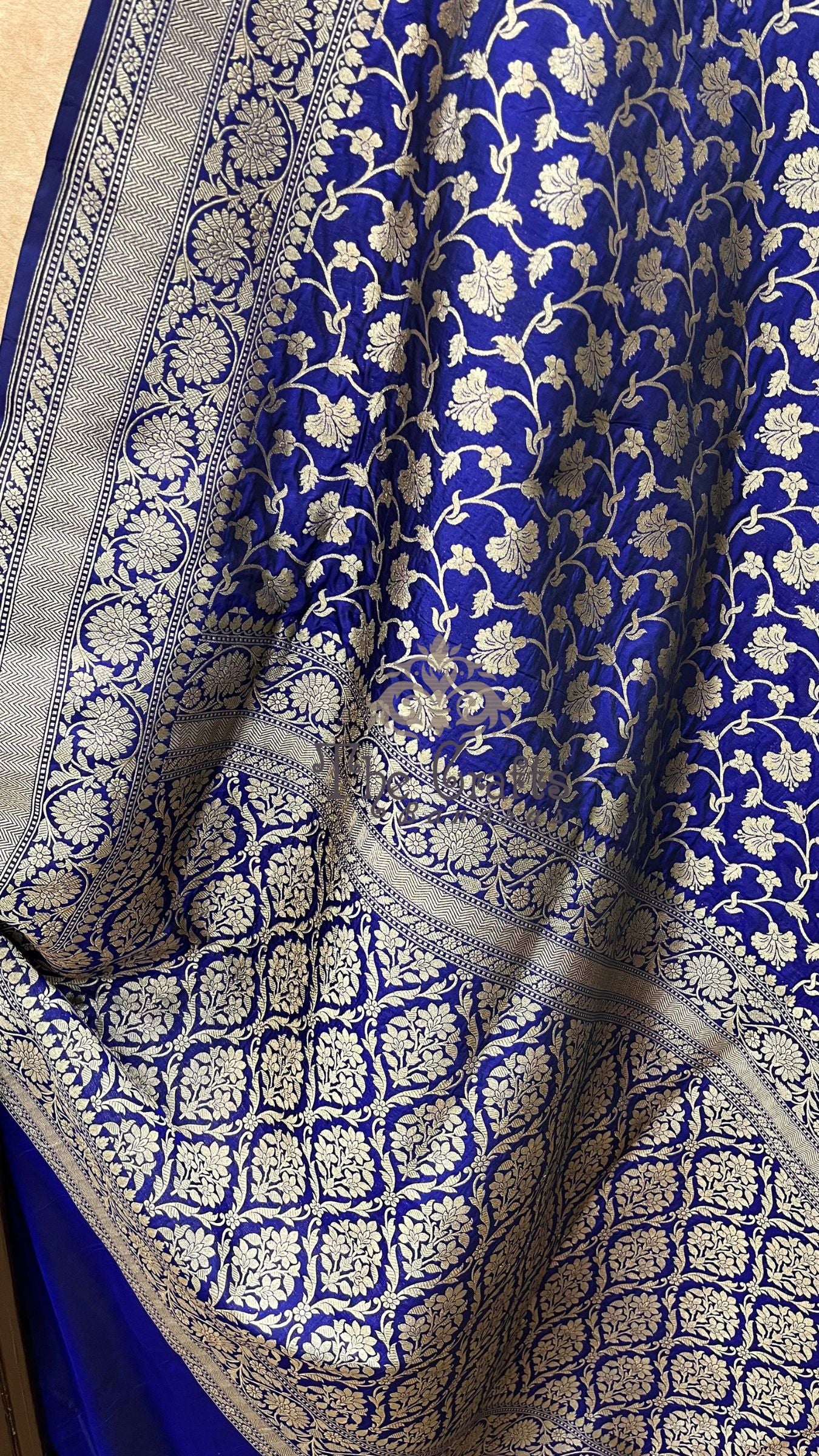 Pure Katan Silk Handloom Banarasi Saree - Jaal work