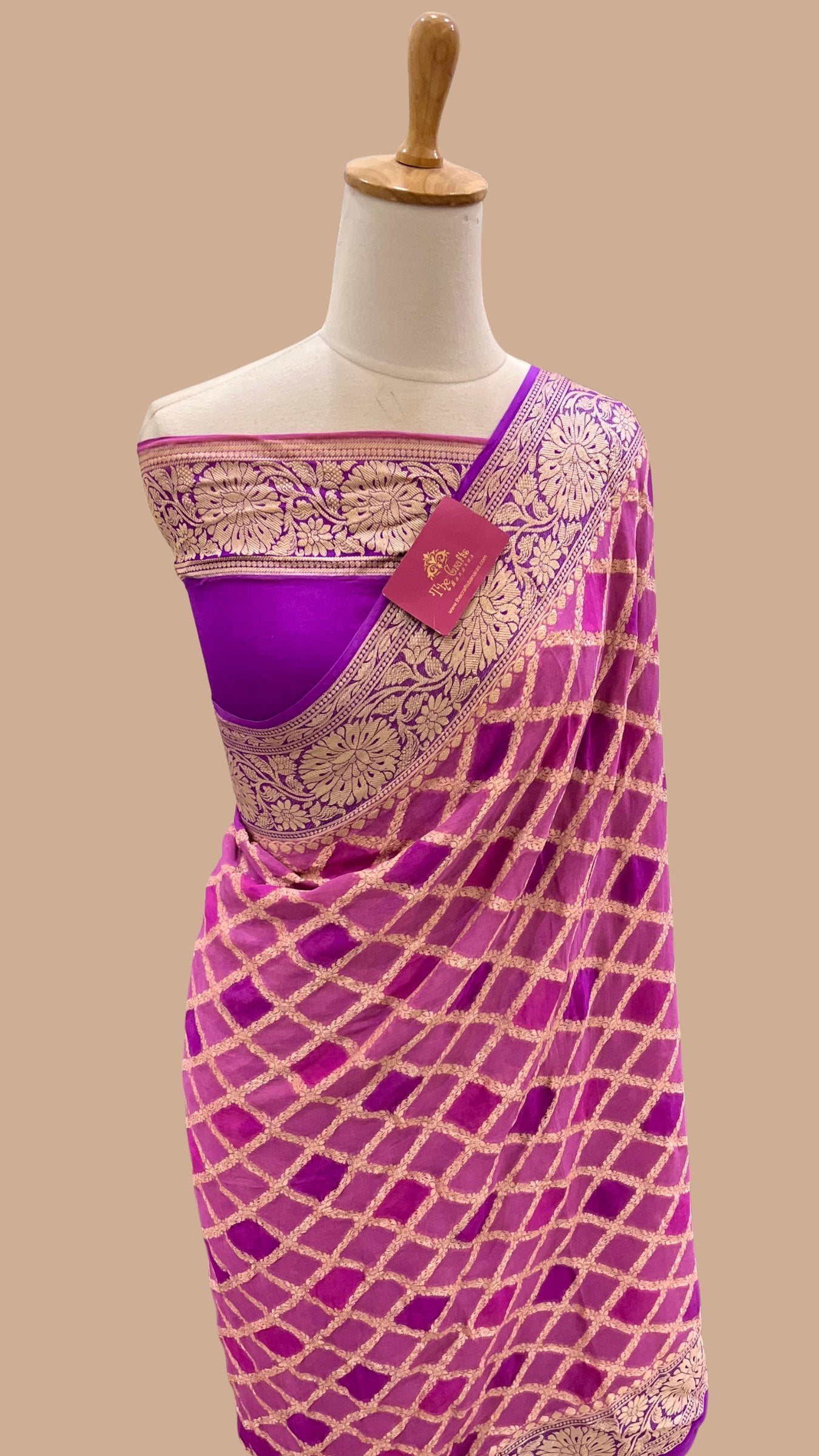 Pure Khaddi Chiffon Banarasi Saree