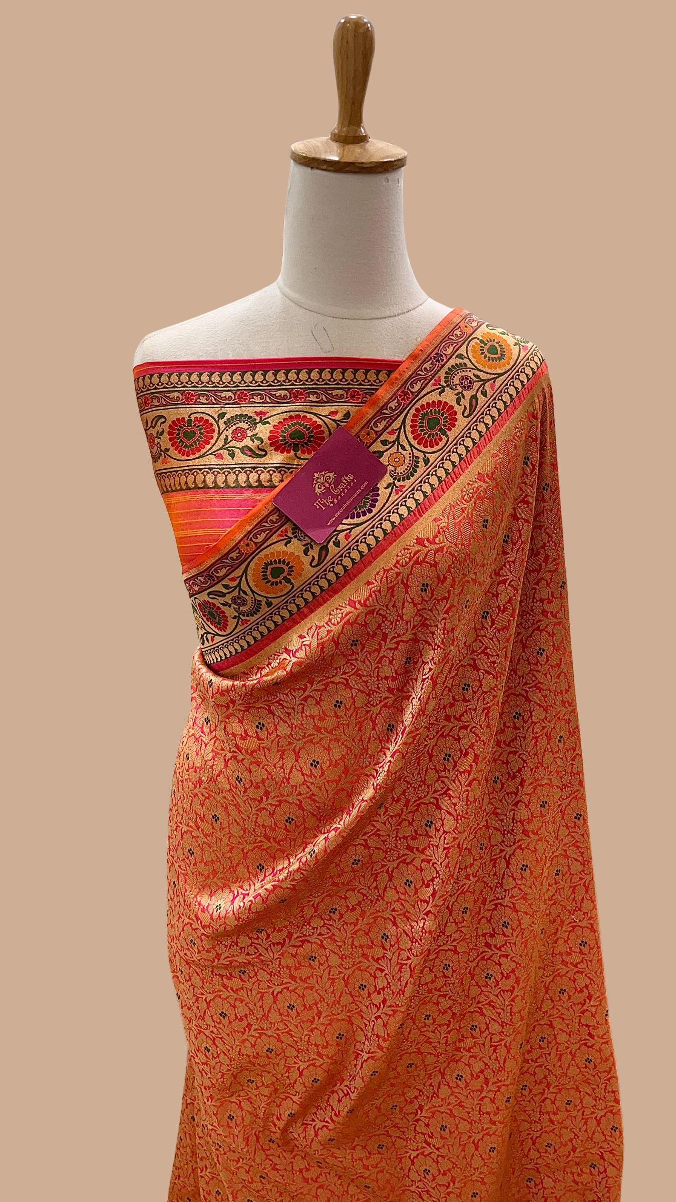 Pure Katan Silk Handloom Banarasi Saree - Alfi Meenakari