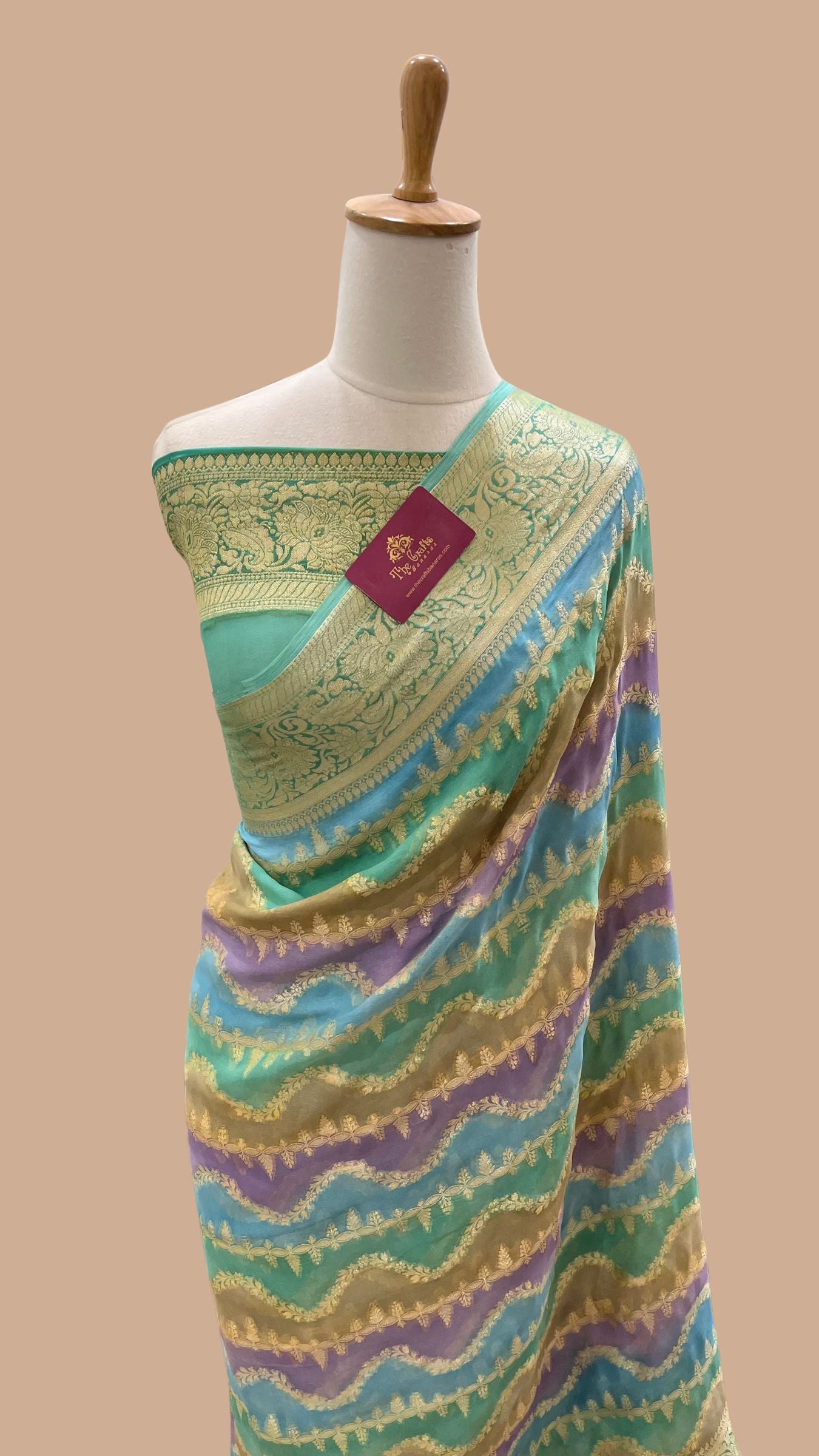 Pure Khaddi Chiffon Banarasi Saree