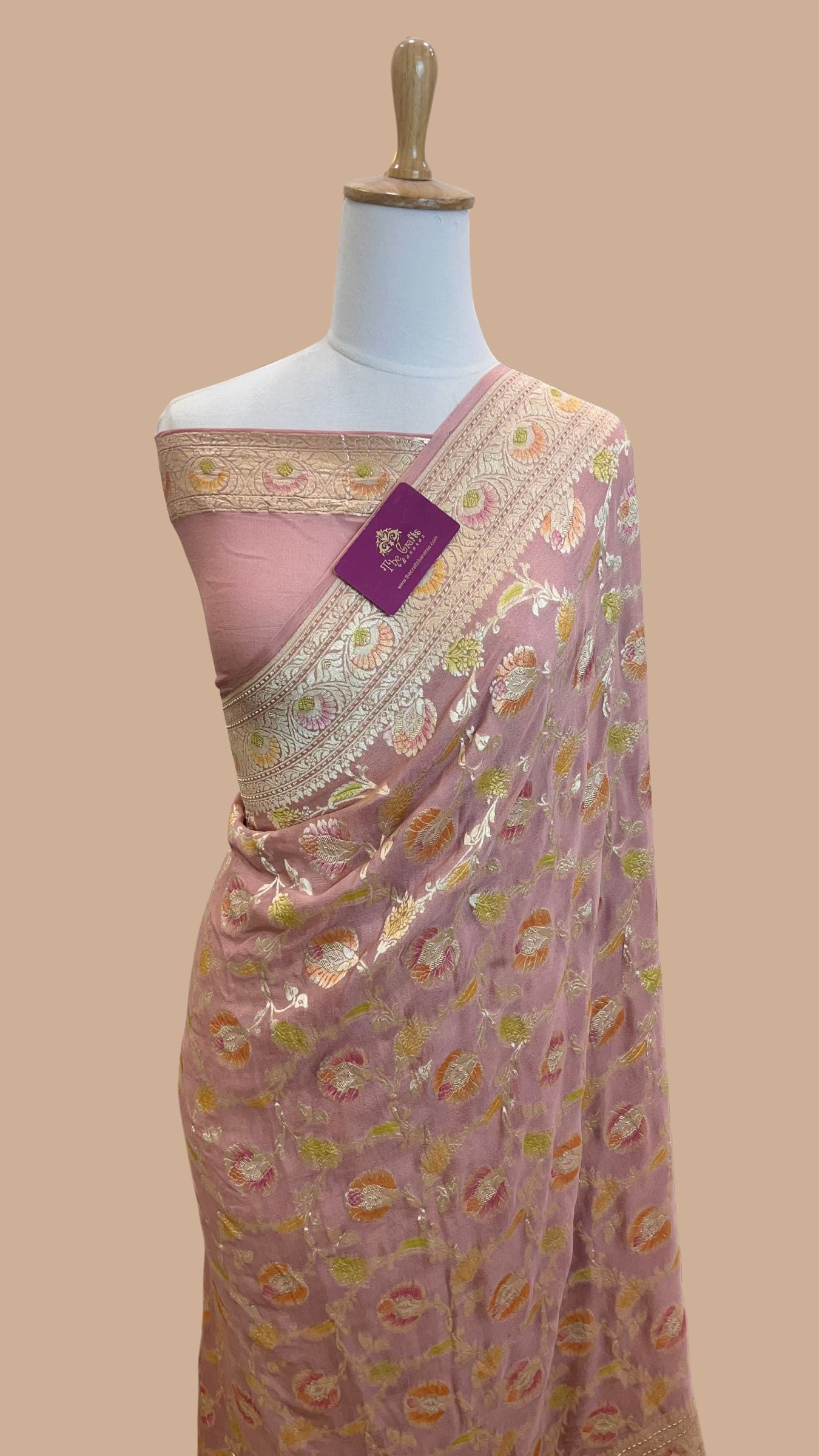 Khaddi Georgette Handloom Banarasi Saree