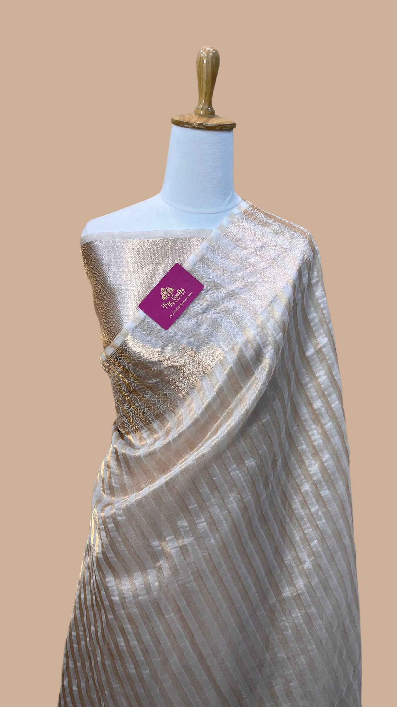 Pure Zari Kota Tissue Silk Handloom  Banarasi Saree