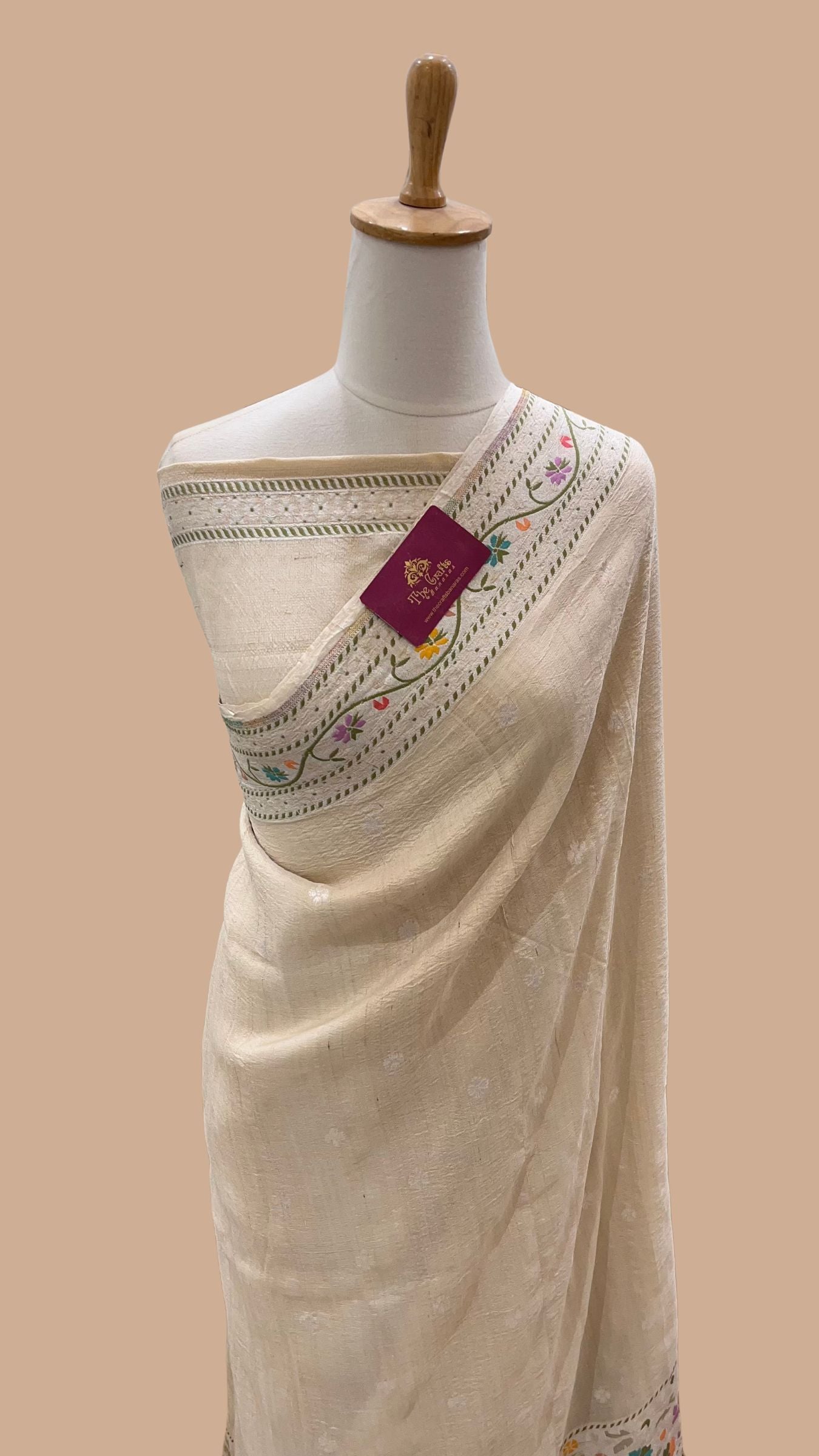 Tussar Georgette Handloom Banarasi Saree - Meenakari