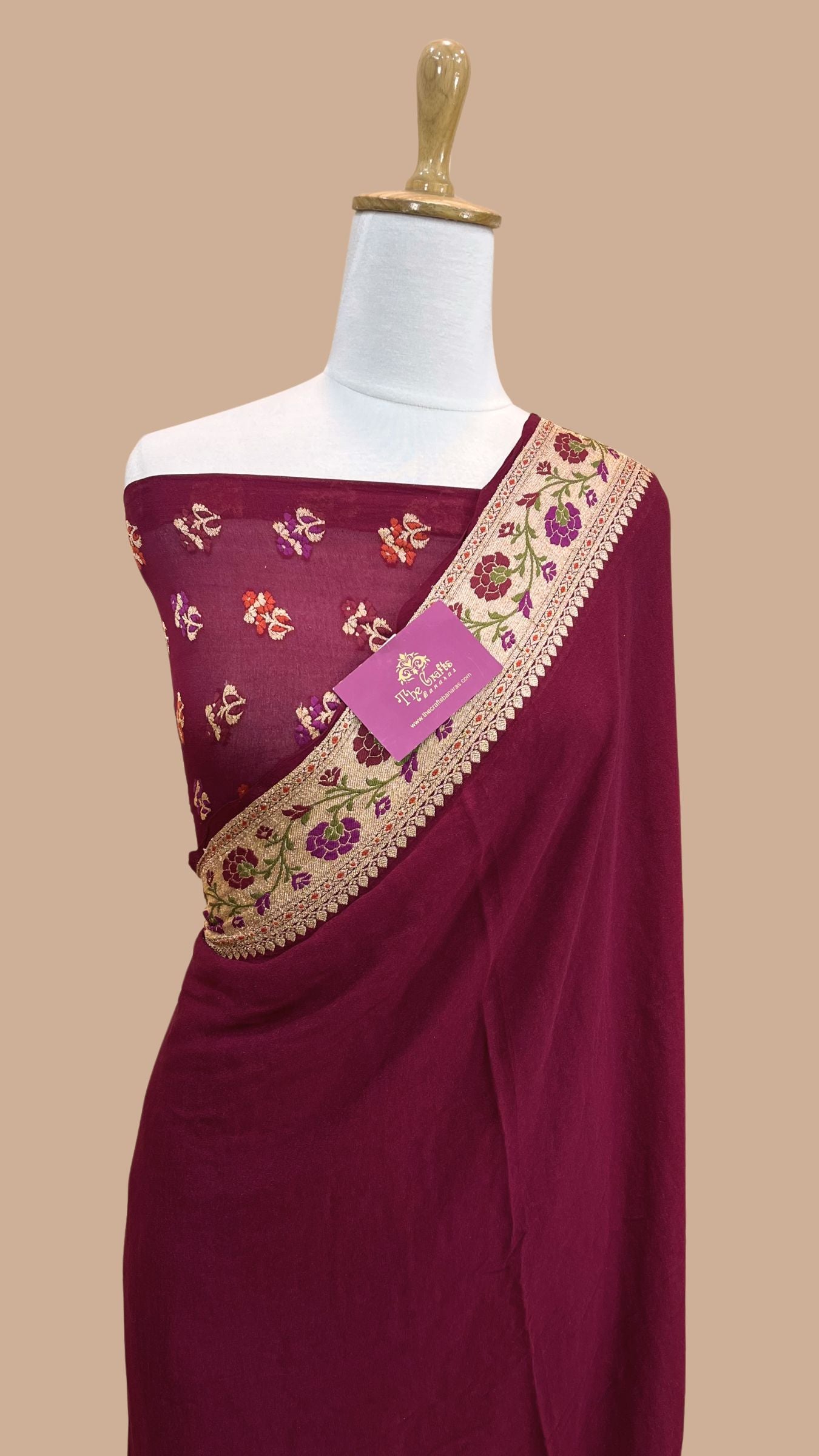 Pure Khaddi Chiffon Banarasi Saree