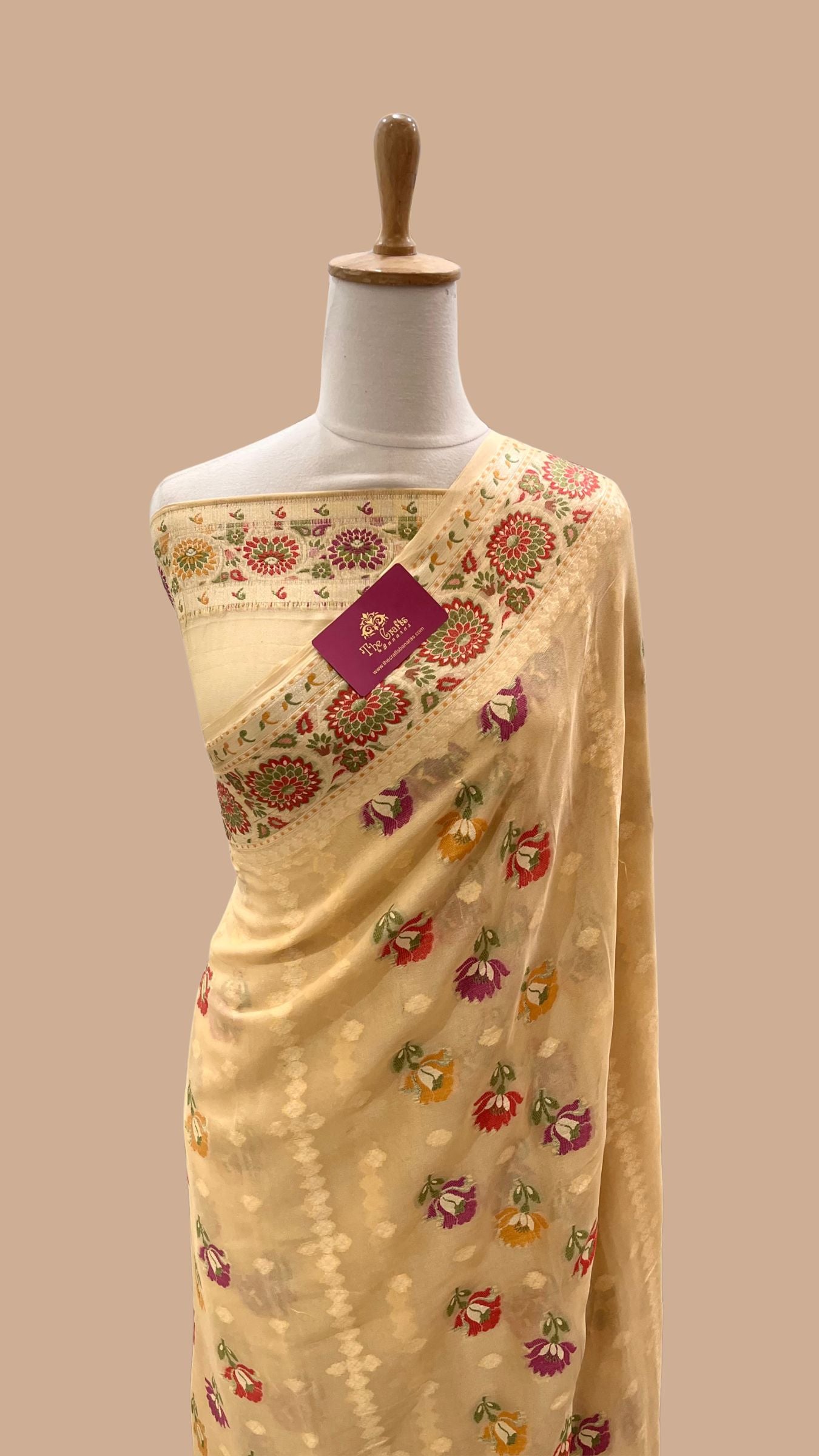 Pure Khaddi Chiffon Banarasi Saree