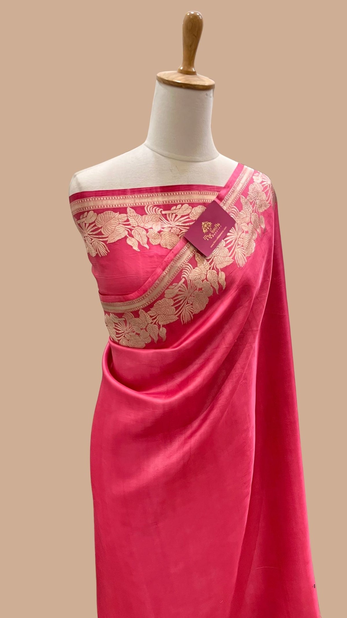 Pure Mashru Silk Handloom Banarasi Saree - with kadhua work