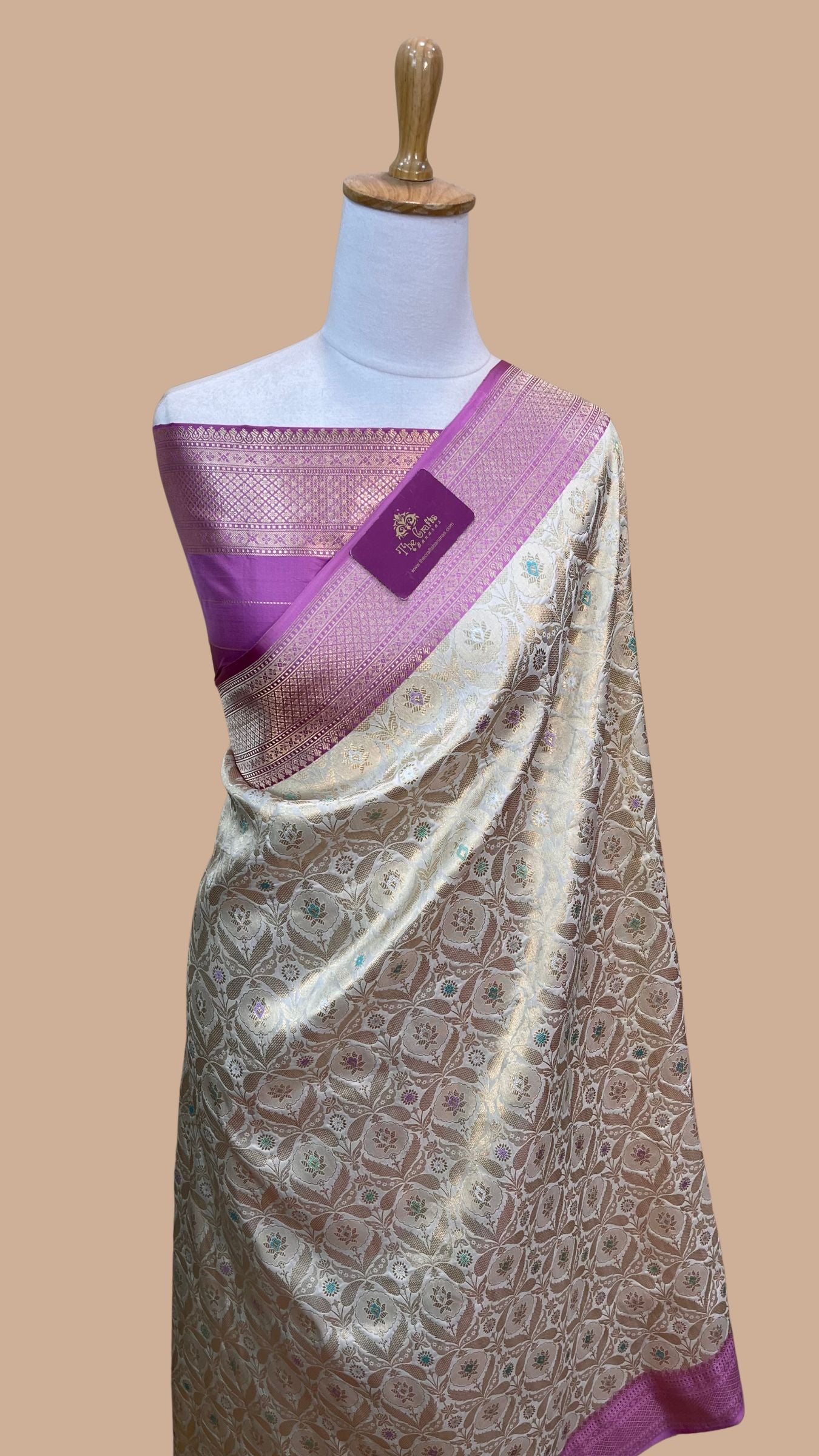 Pure Katan Silk Handloom Banarasi Saree - Kadhua Brocade Meena with Satan Border
