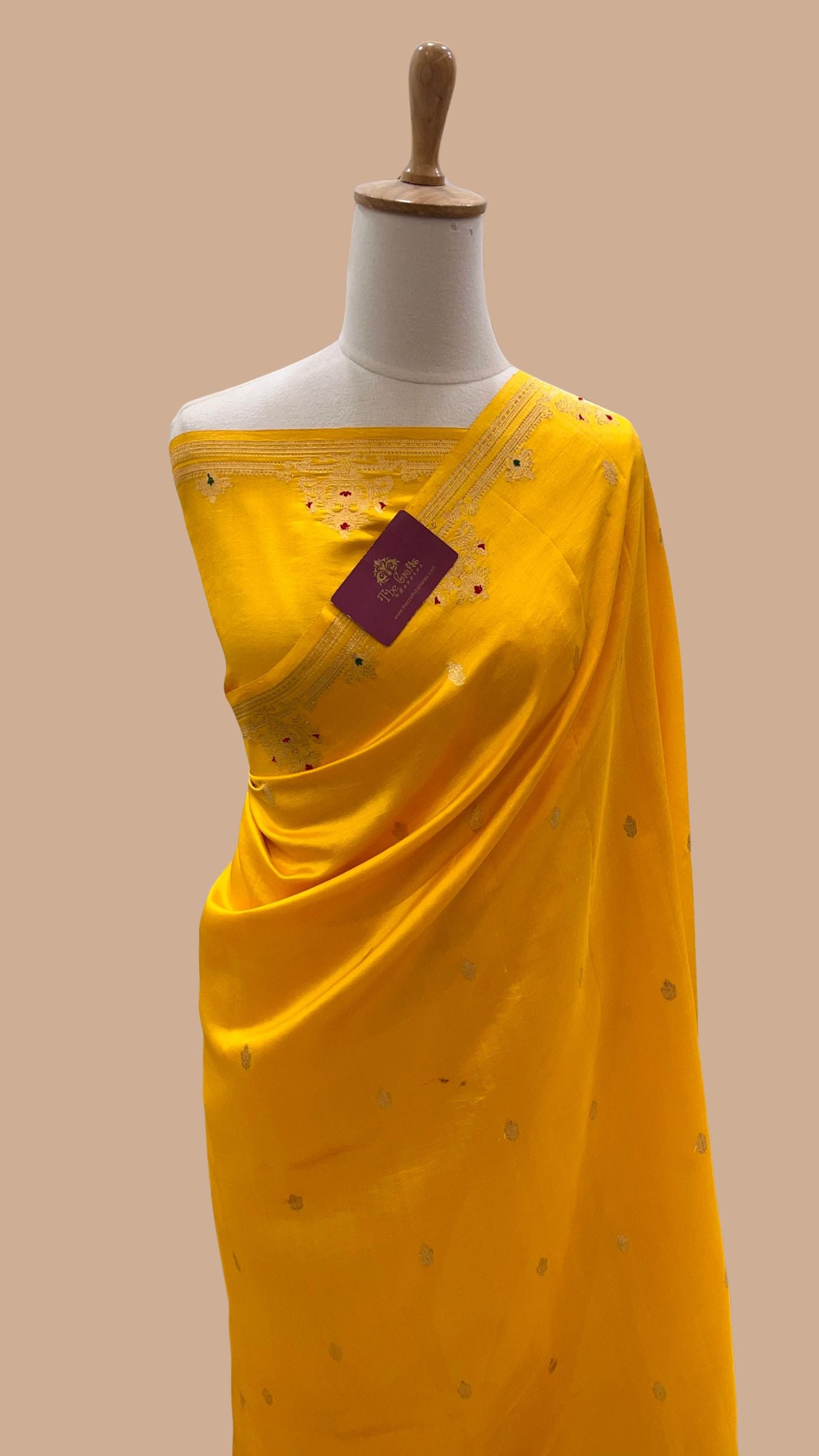 Pure Mango Silk Handloom Banarasi Saree - Meenakari