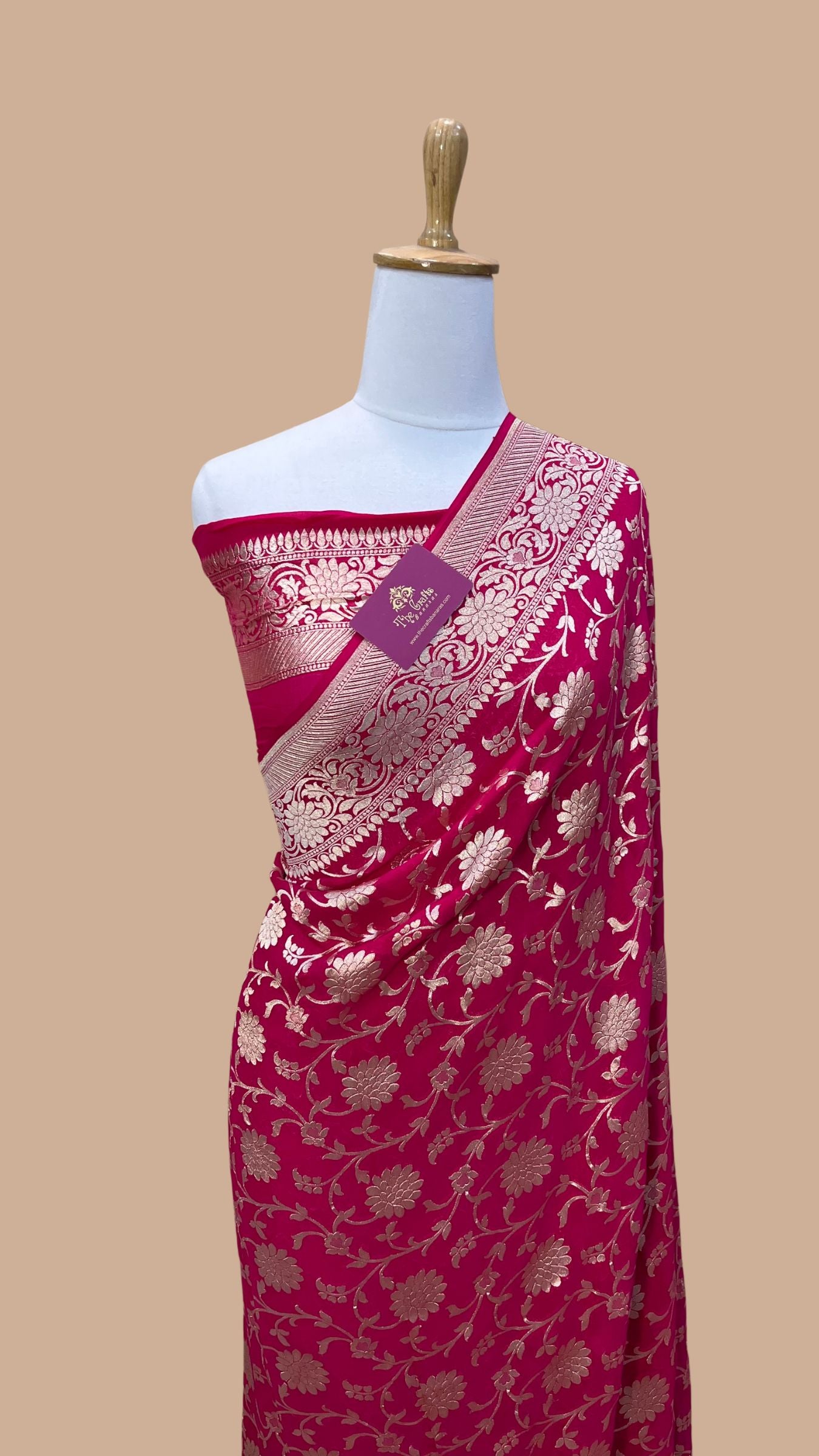 Khaddi Georgette Banarasi Saree - Water Zari