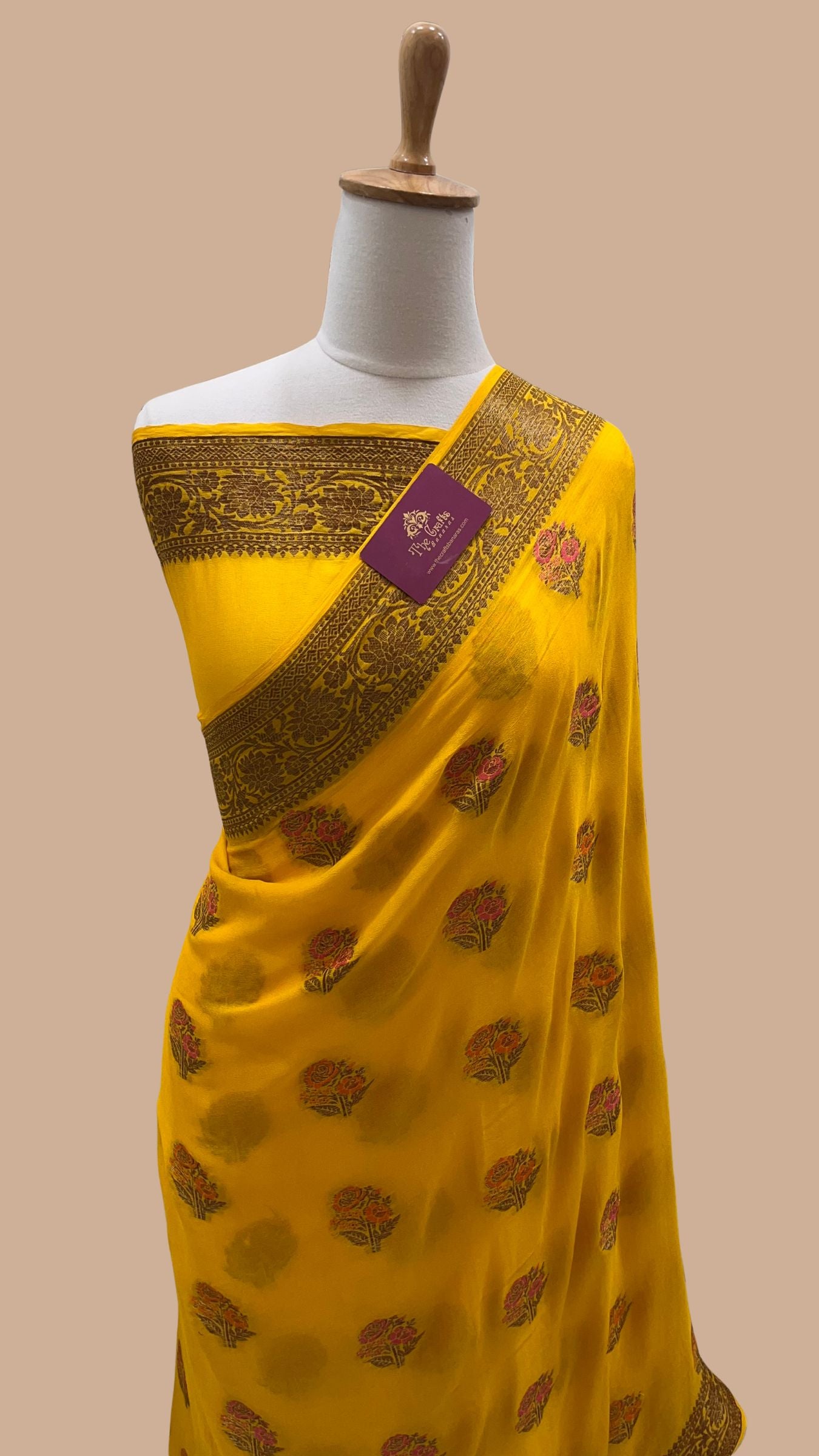 Pure Khaddi Chiffon Banarasi Saree