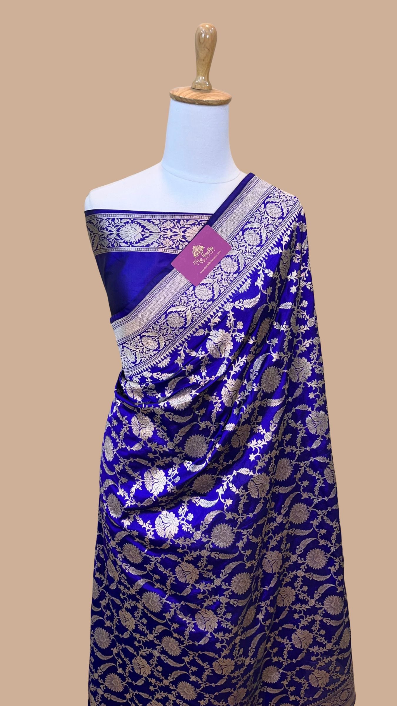Pure Katan Silk Handloom Banarasi Saree - Jaal work