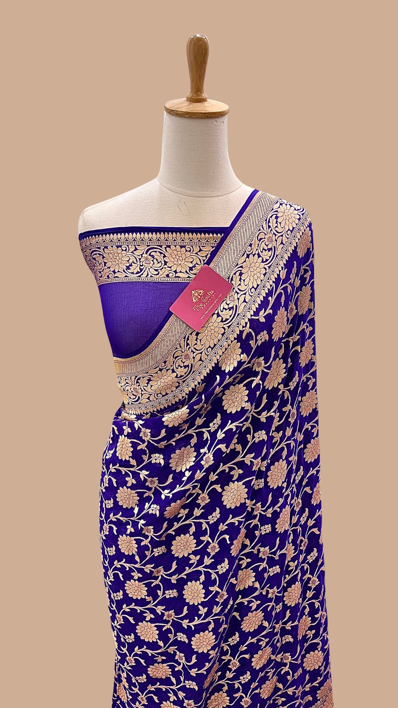 Khaddi Georgette Handloom Banarasi Saree